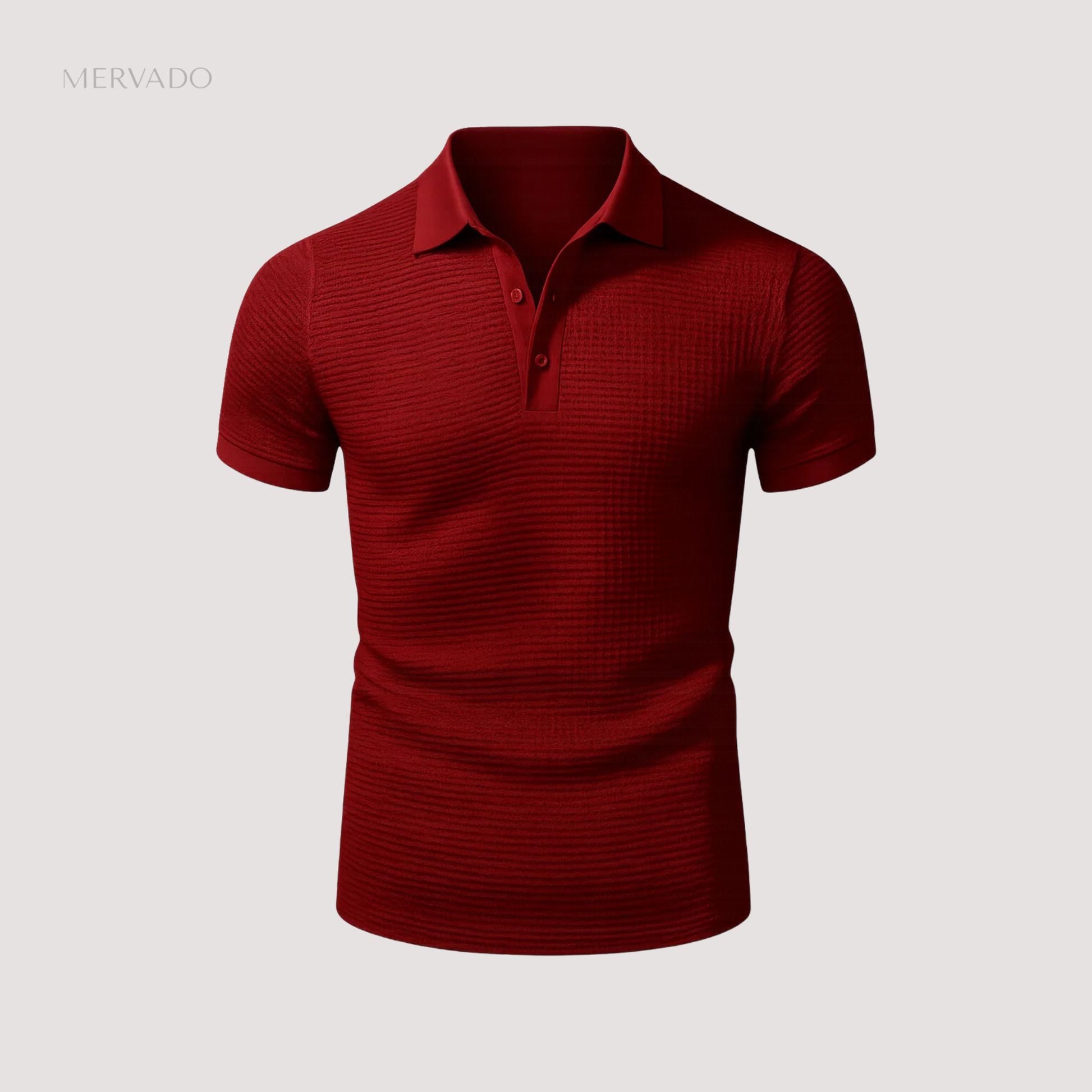 Polo homme en maille gaufrée - haut moderne et décontracté avec texture