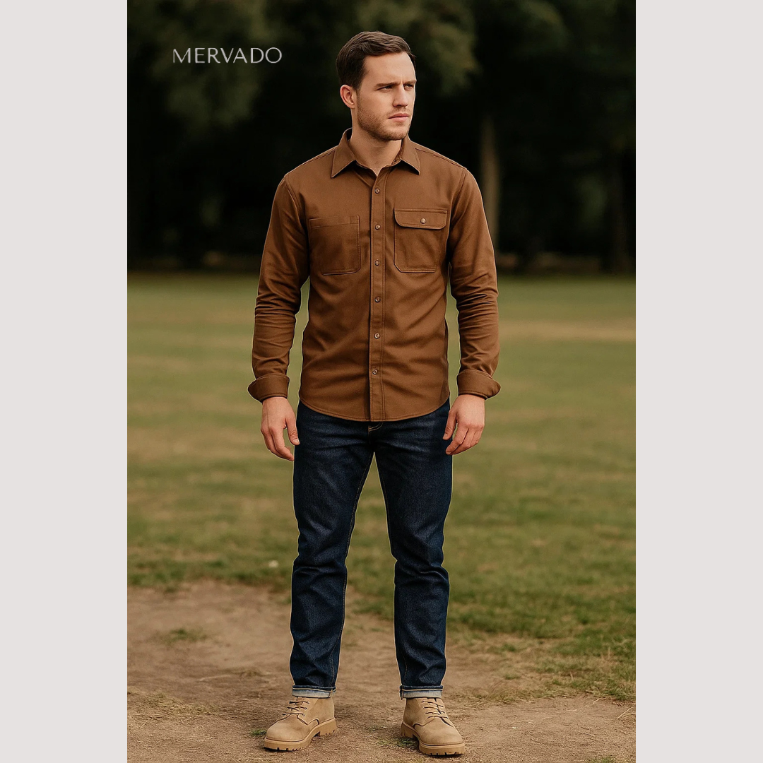 Chemise décontractée à boutons pour homme - un vêtement polyvalent à manches longues