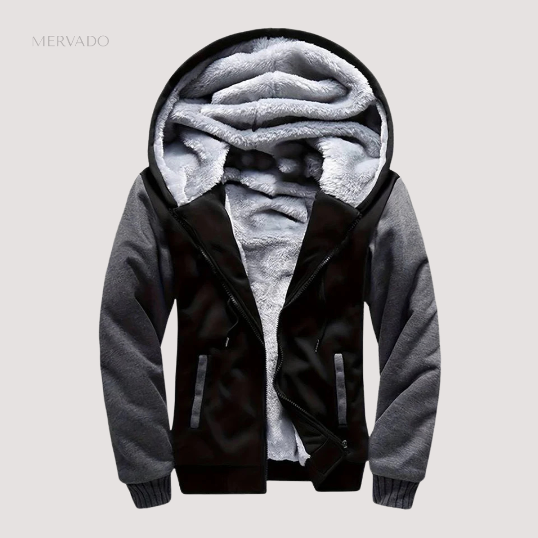 Veste polaire thermique à capuche pour homme – douce, confortable et coupe-vent