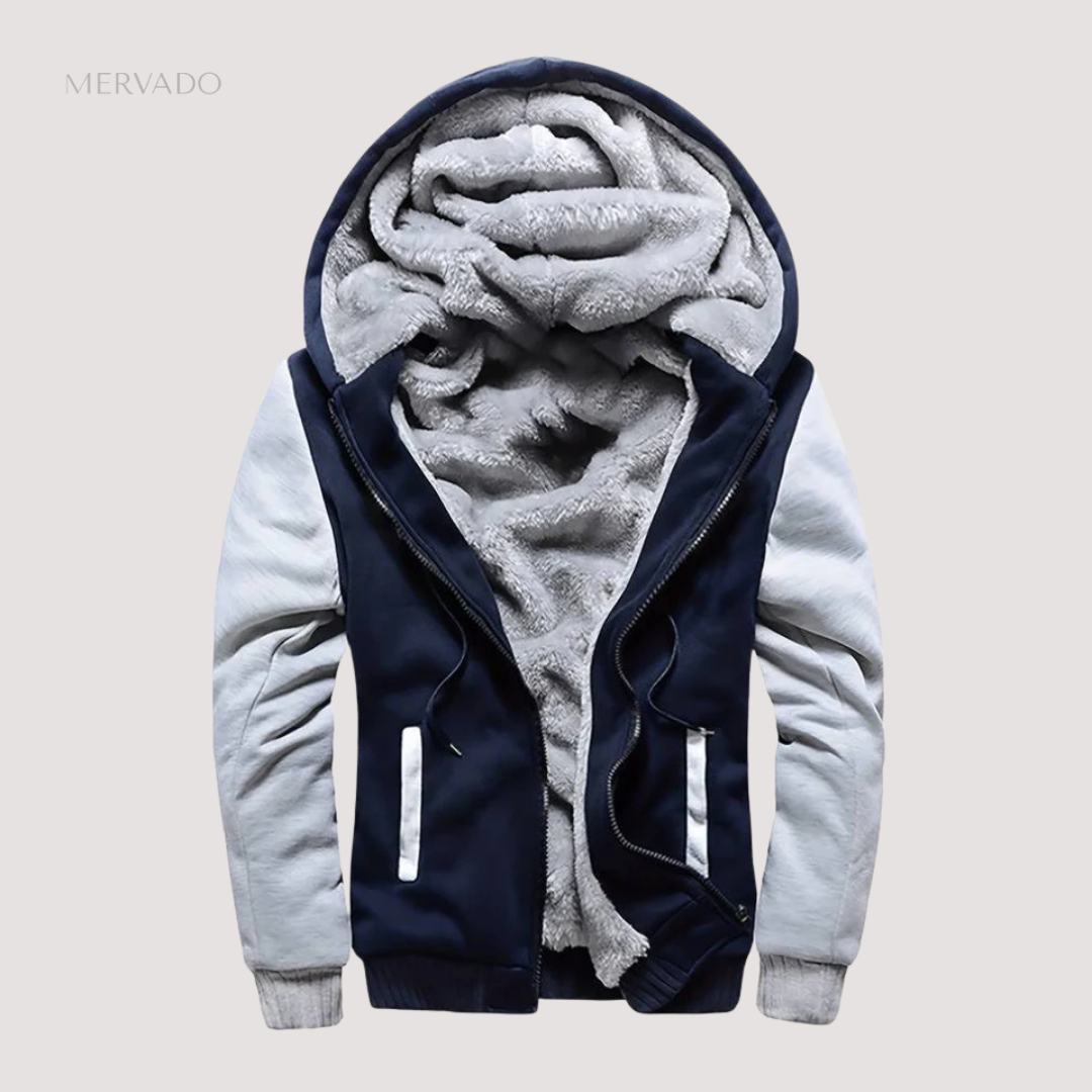 Veste polaire thermique à capuche pour homme – douce, confortable et coupe-vent