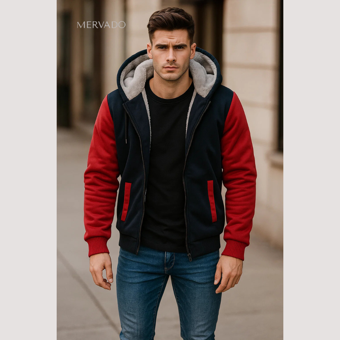 Veste polaire thermique à capuche pour homme – douce, confortable et coupe-vent