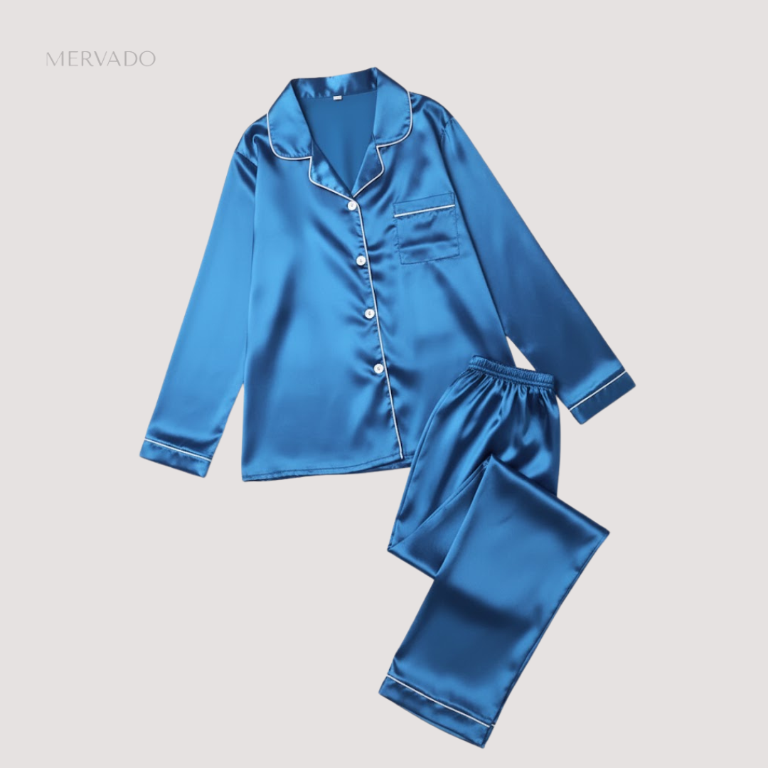 Ensemble de nuit en soie douce pour femme – Vêtement d'intérieur deux pièces léger et respirant