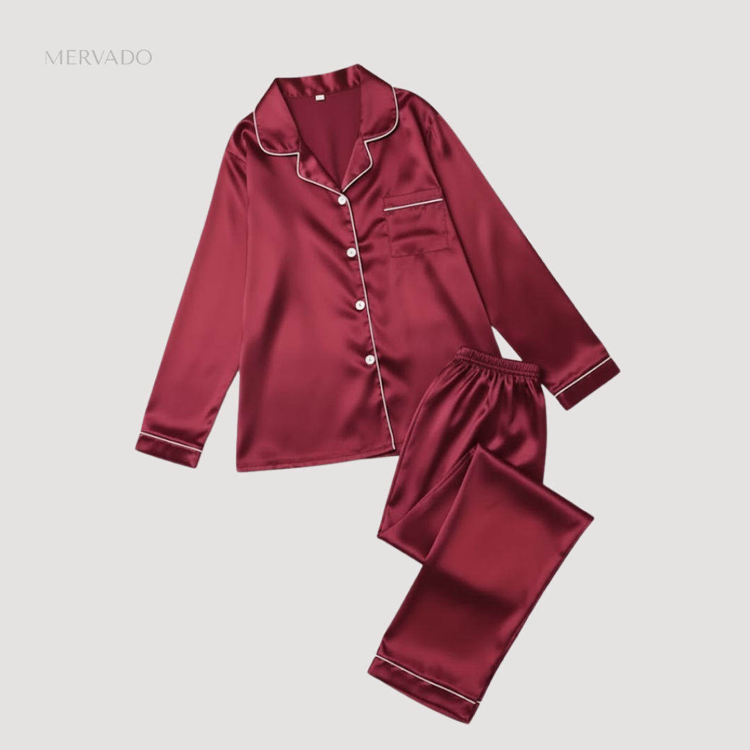Ensemble de nuit en soie douce pour femme – Vêtement d'intérieur deux pièces léger et respirant