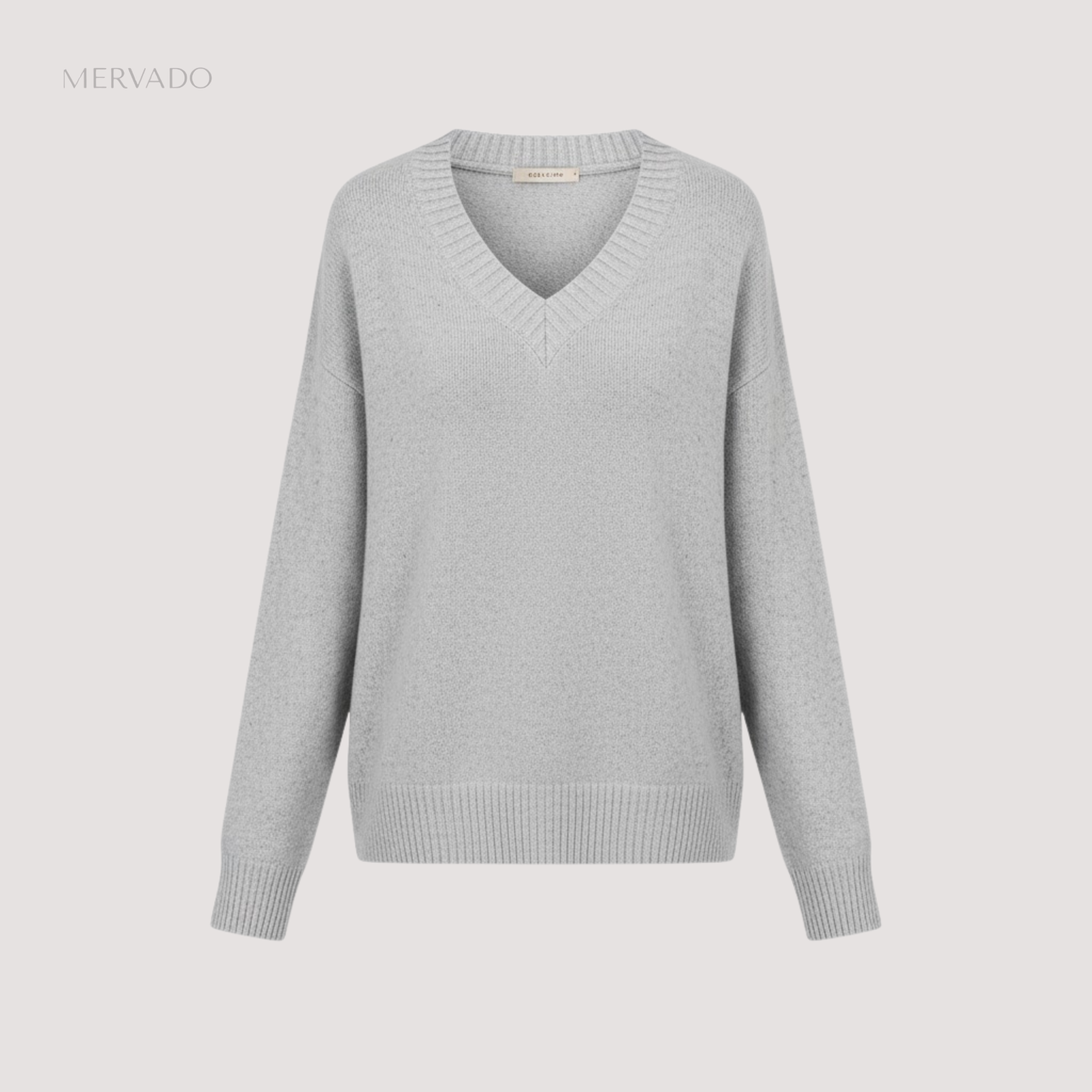 Elegante V-halstrui voor dames - Zachte, losse, gebreide trui met lange mouwen