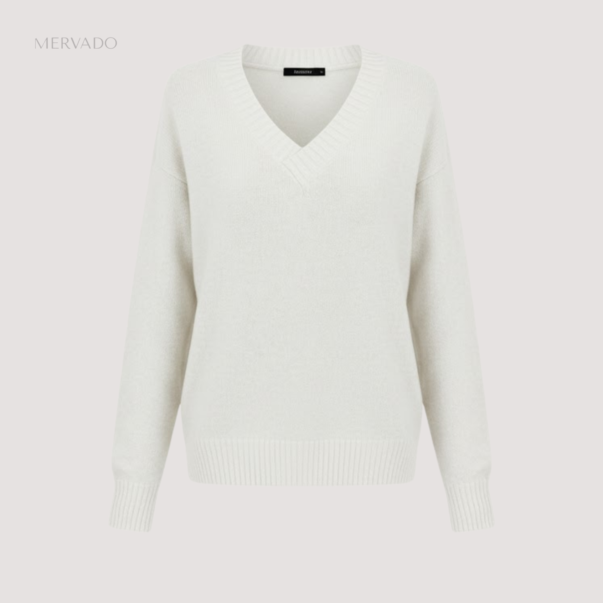 Elegante V-halstrui voor dames - Zachte, losse, gebreide trui met lange mouwen