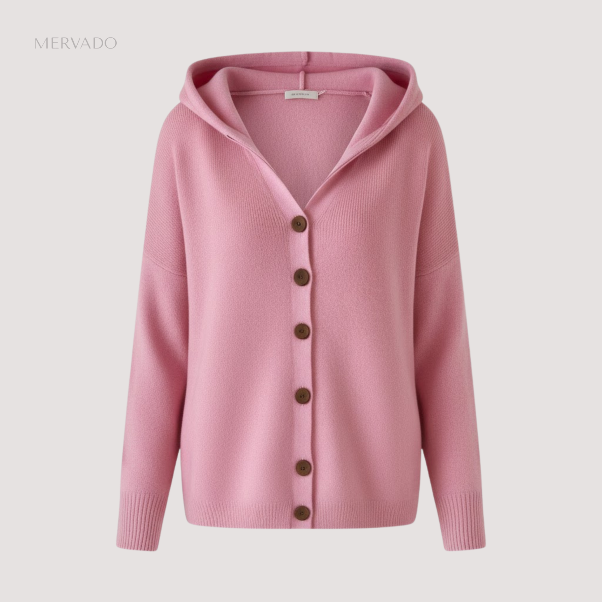 Gebreid damesvest met capuchon – zachte, comfortabele herfstlaag met lange mouwen