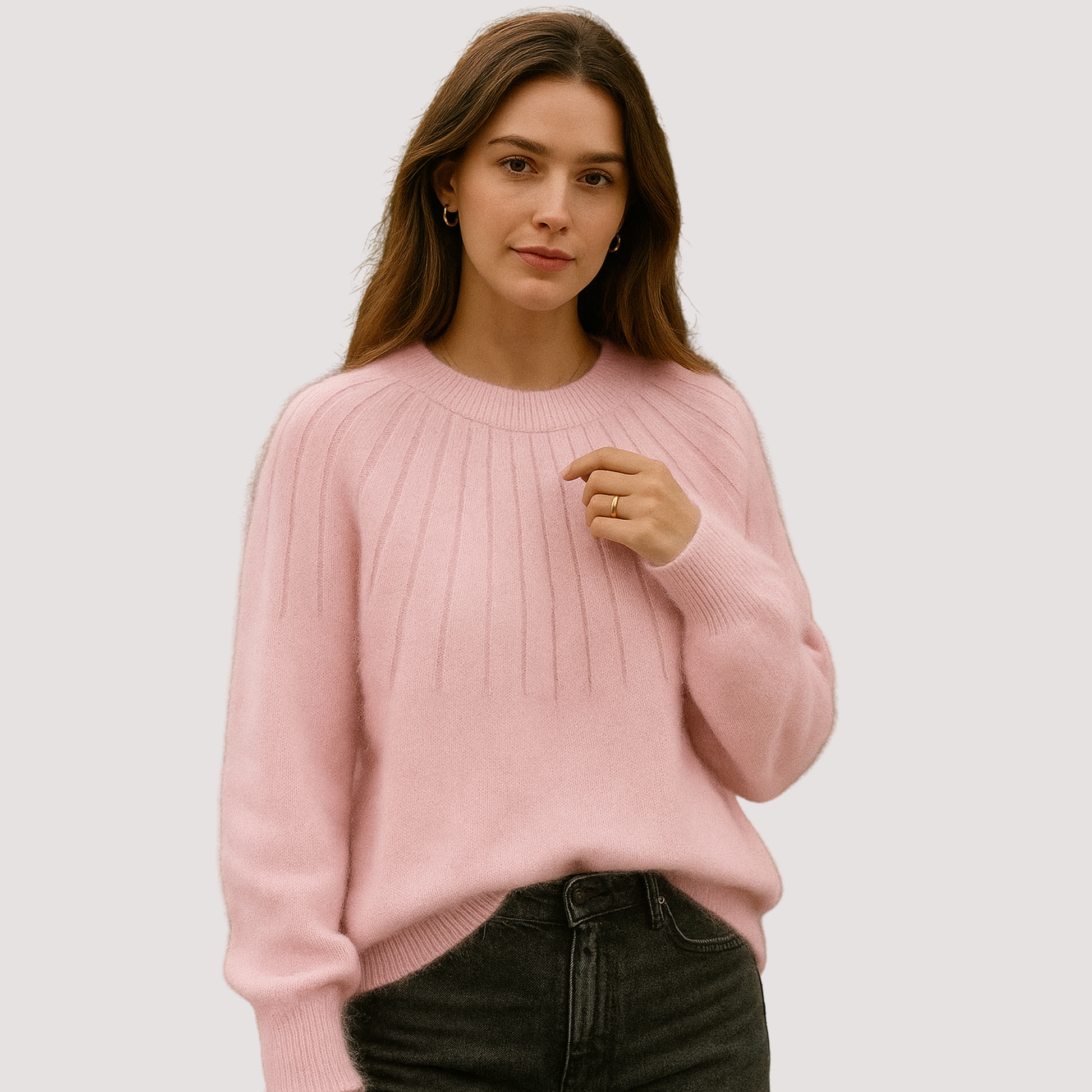 Gebreide trui voor dames - Zachte, comfortabele wintertrui met lange mouwen