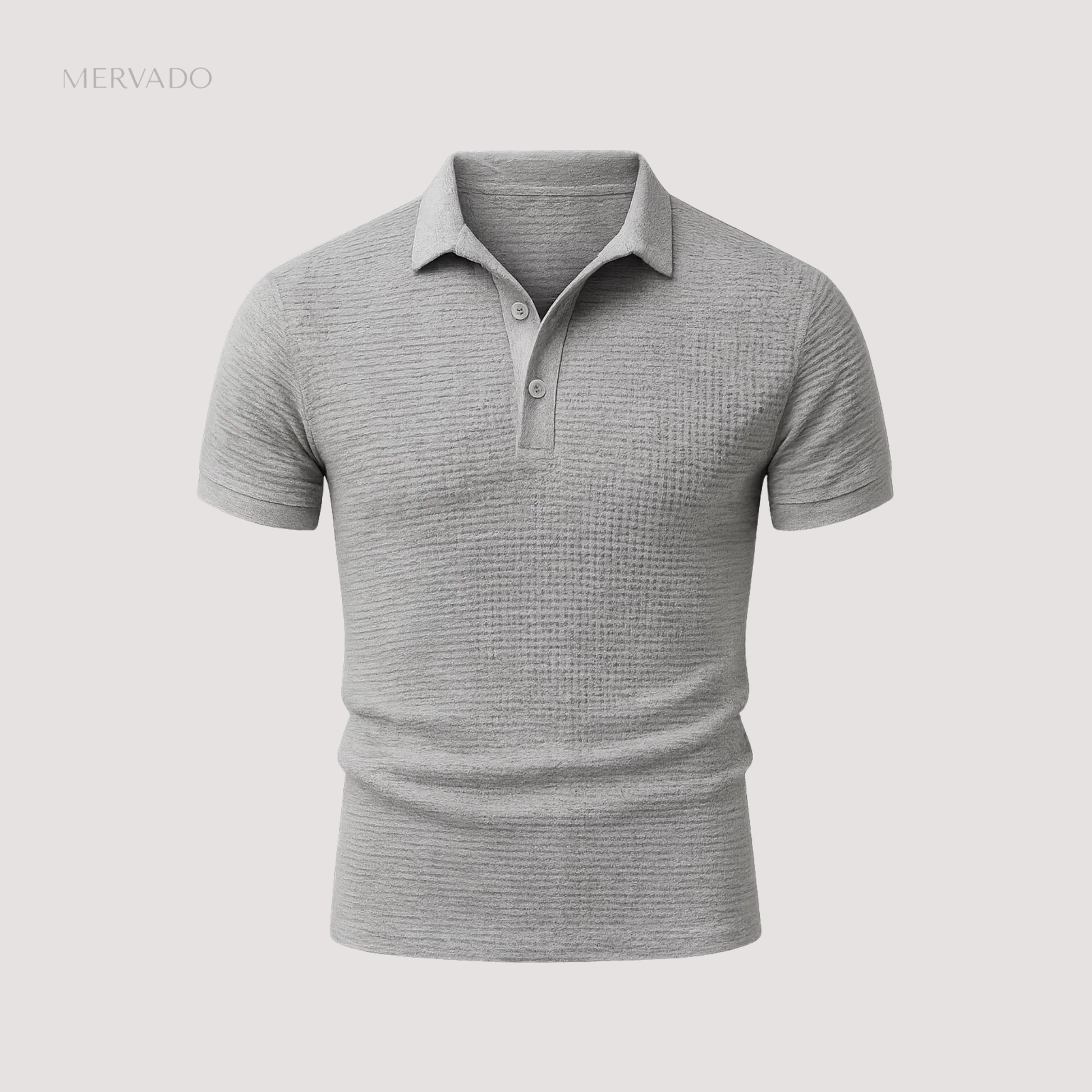 Wafelgebreid poloshirt voor heren - moderne, casual top met textuur