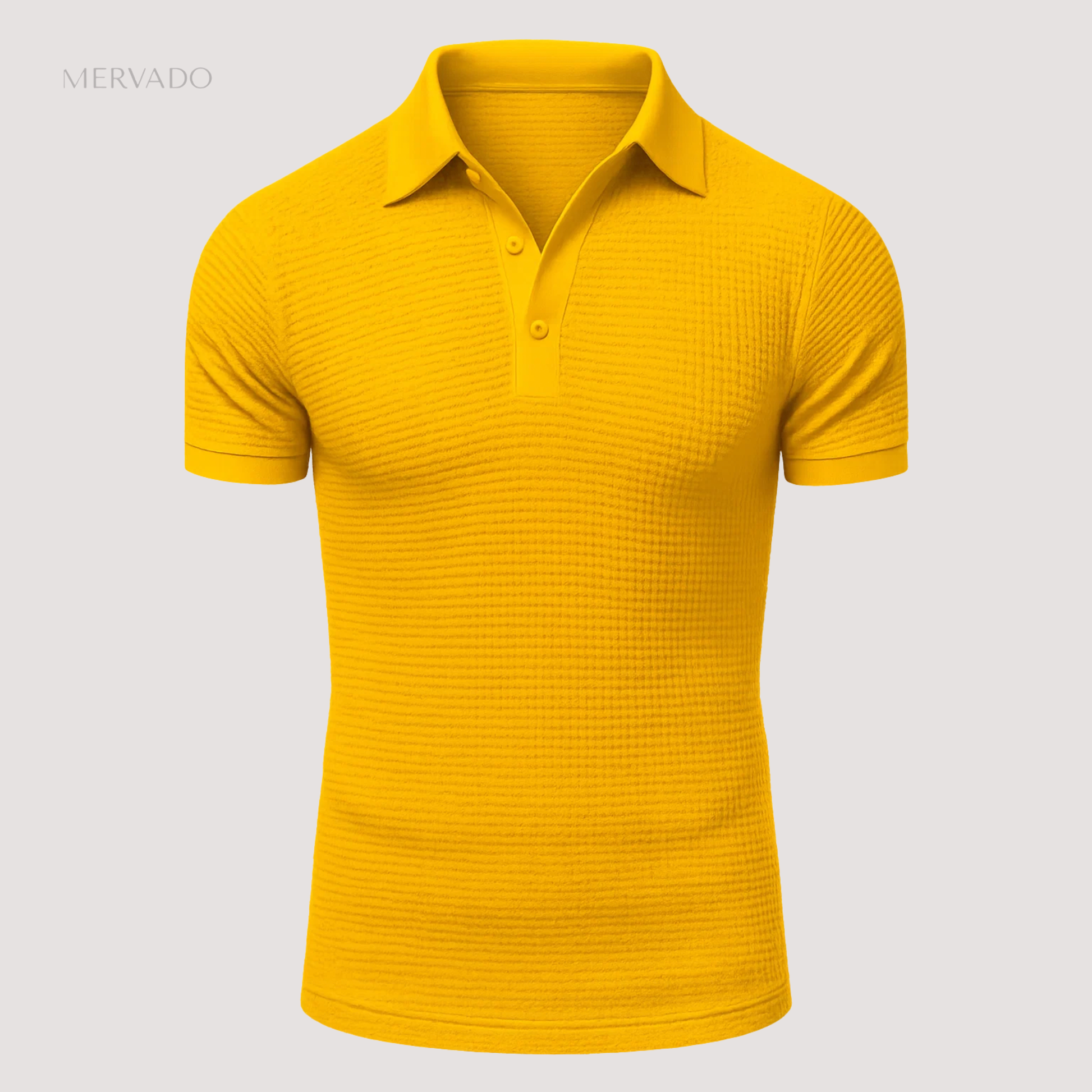 Wafelgebreid poloshirt voor heren - moderne, casual top met textuur