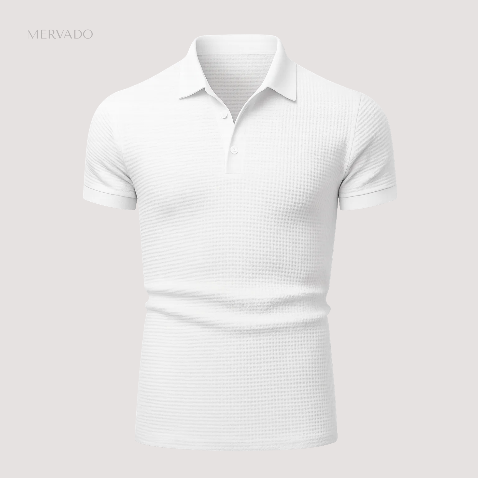 Wafelgebreid poloshirt voor heren - moderne, casual top met textuur