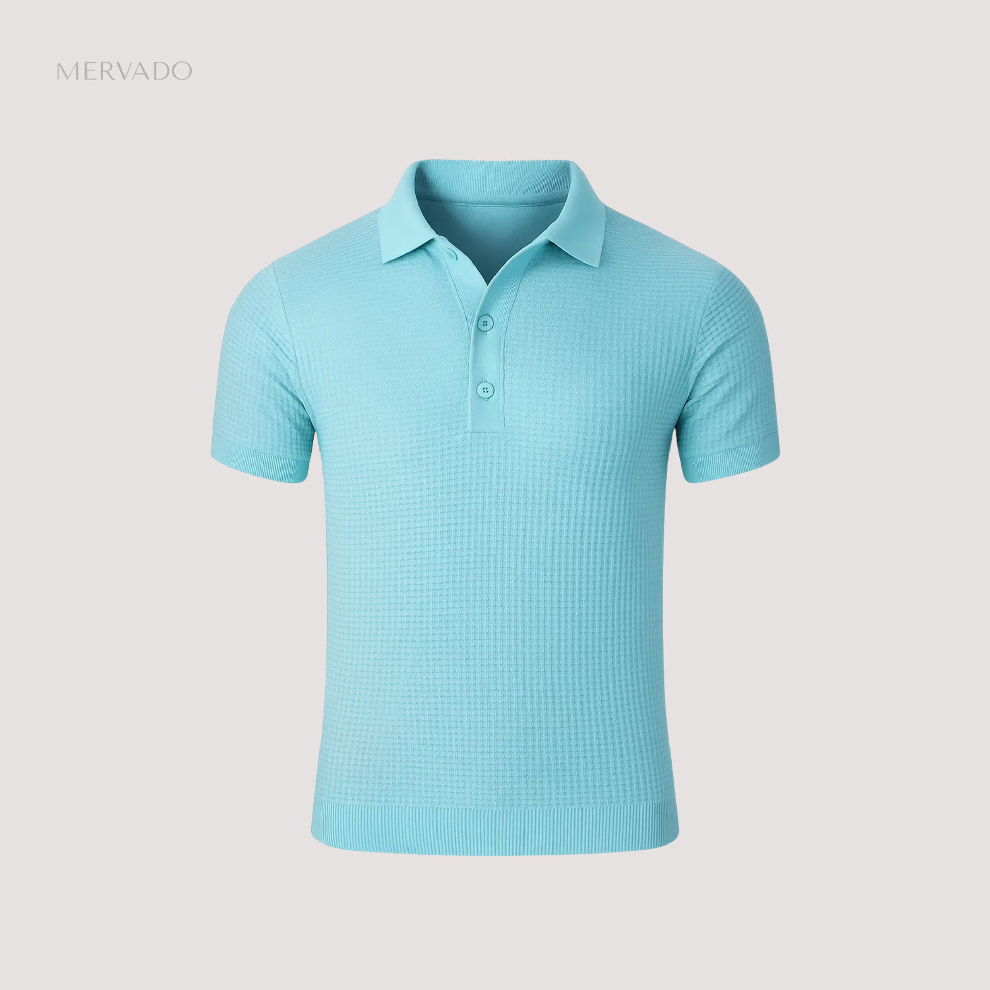 Wafelgebreid poloshirt voor heren - moderne, casual top met textuur