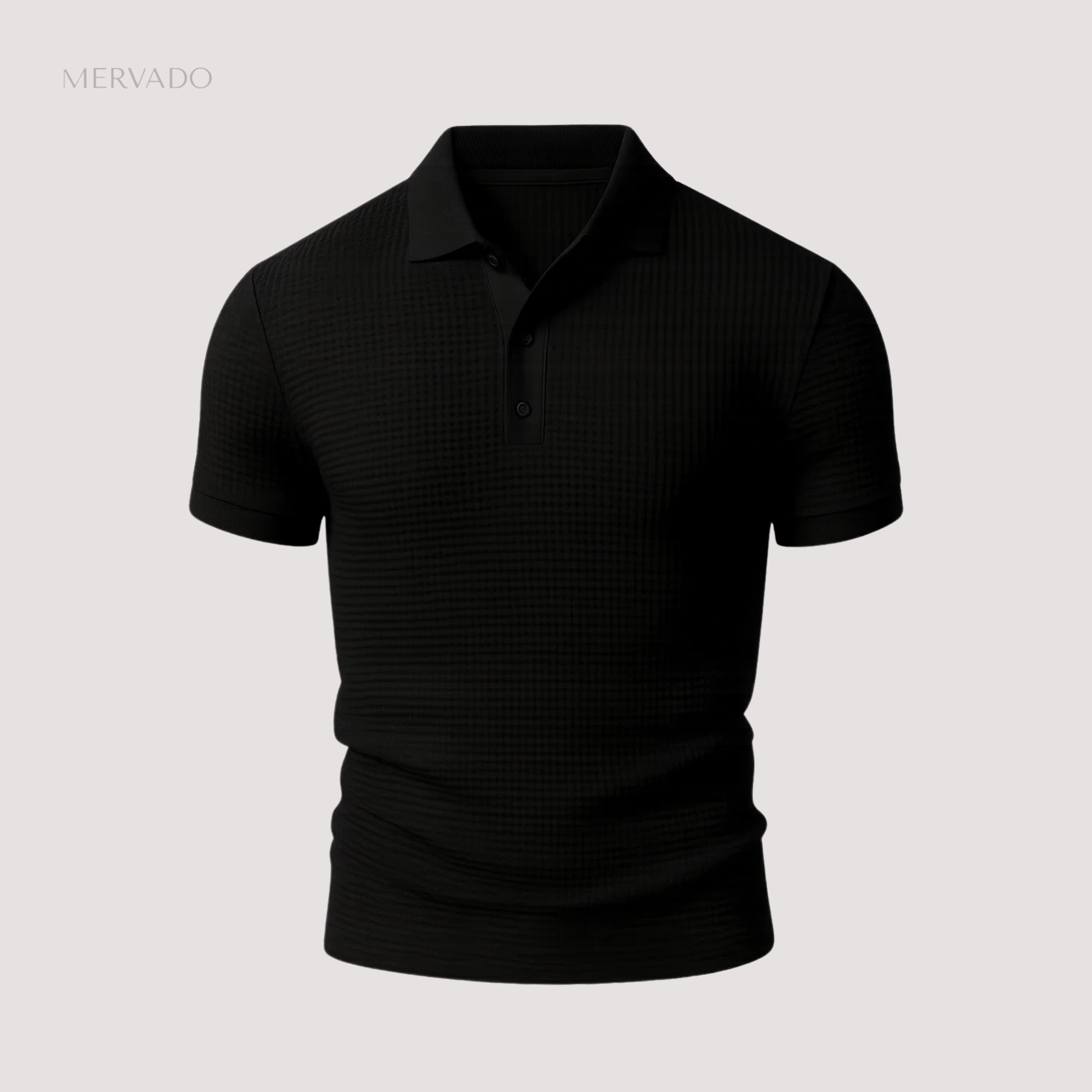 Wafelgebreid poloshirt voor heren - moderne, casual top met textuur