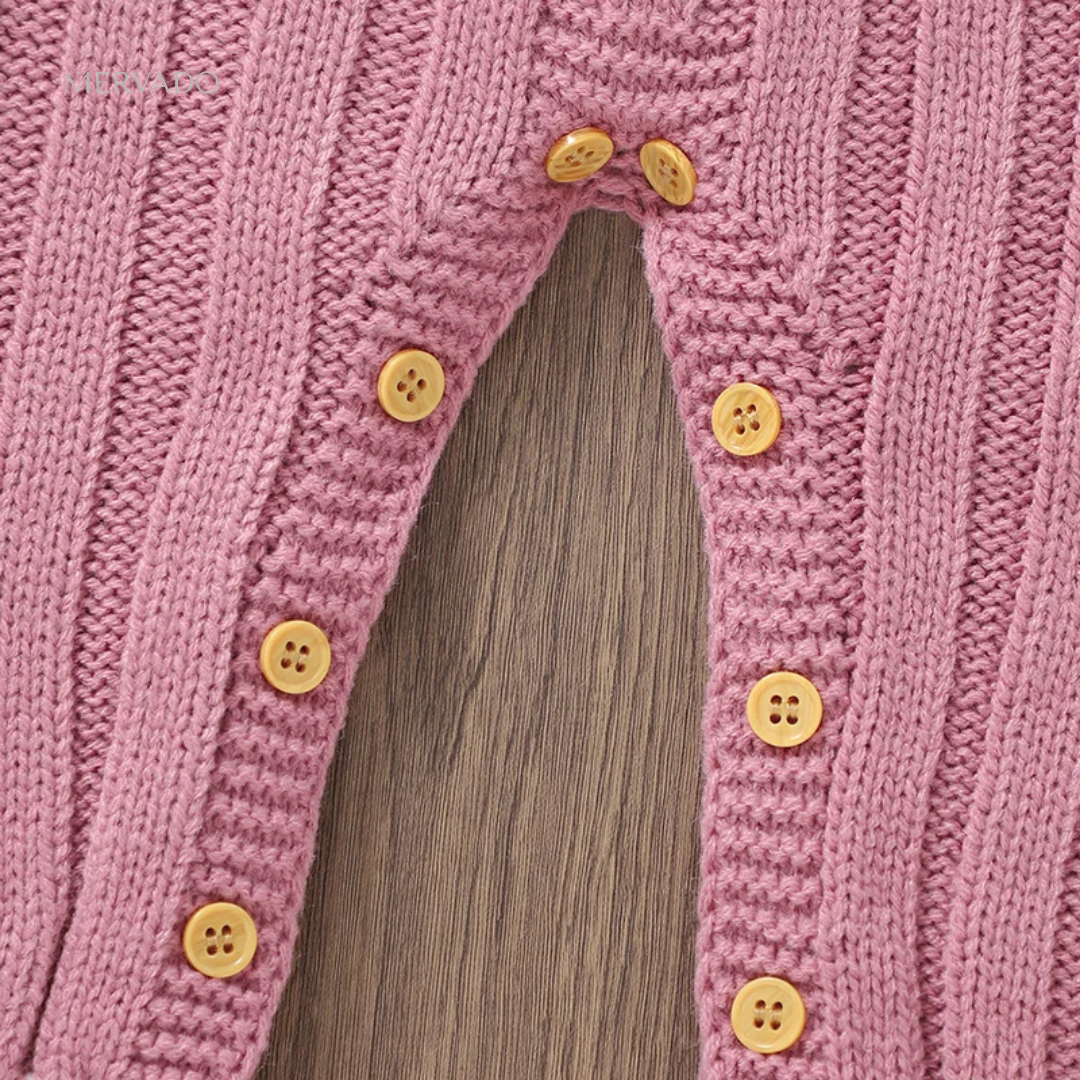 Charmante gebreide romper met dierenmotief voor baby's - Gezellig pak met lange mouwen