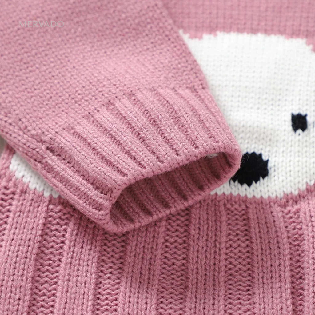 Charmante gebreide romper met dierenmotief voor baby's - Gezellig pak met lange mouwen