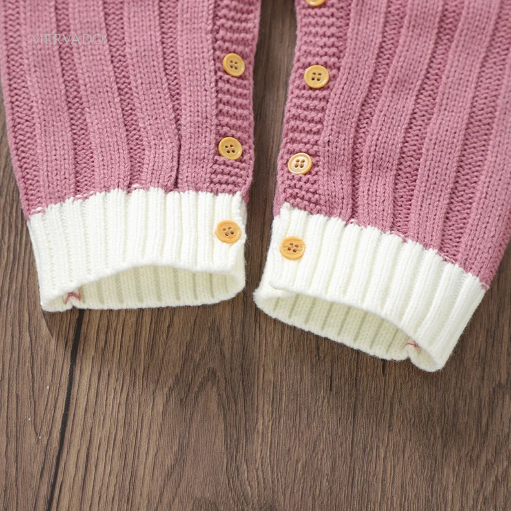 Charmante gebreide romper met dierenmotief voor baby's - Gezellig pak met lange mouwen