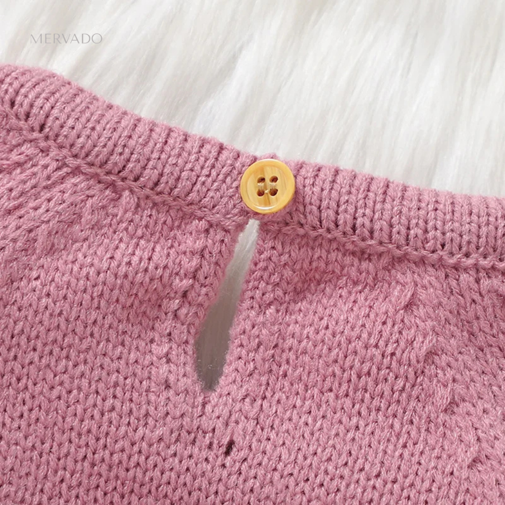 Charmante gebreide romper met dierenmotief voor baby's - Gezellig pak met lange mouwen