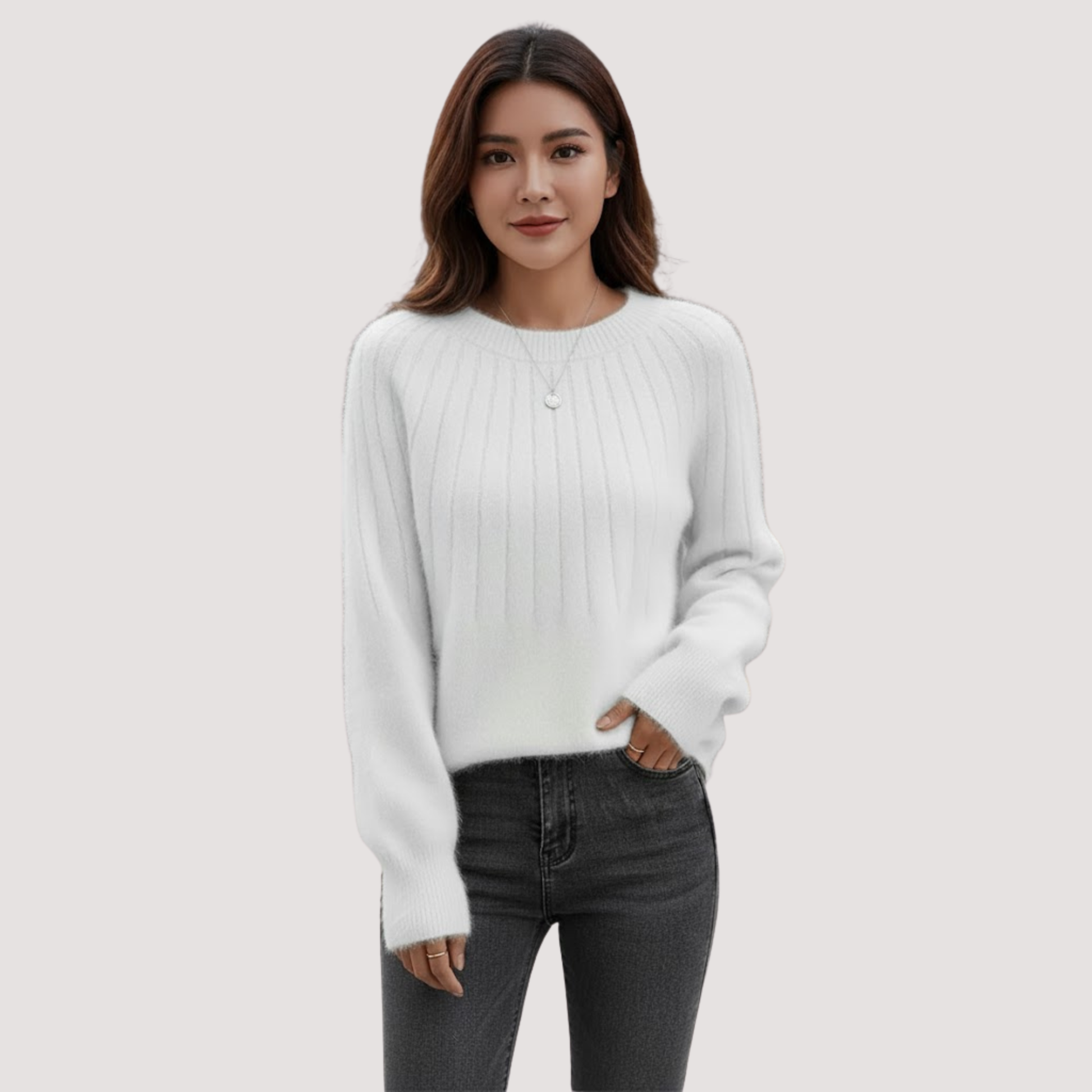 Gebreide trui voor dames - Zachte, comfortabele wintertrui met lange mouwen