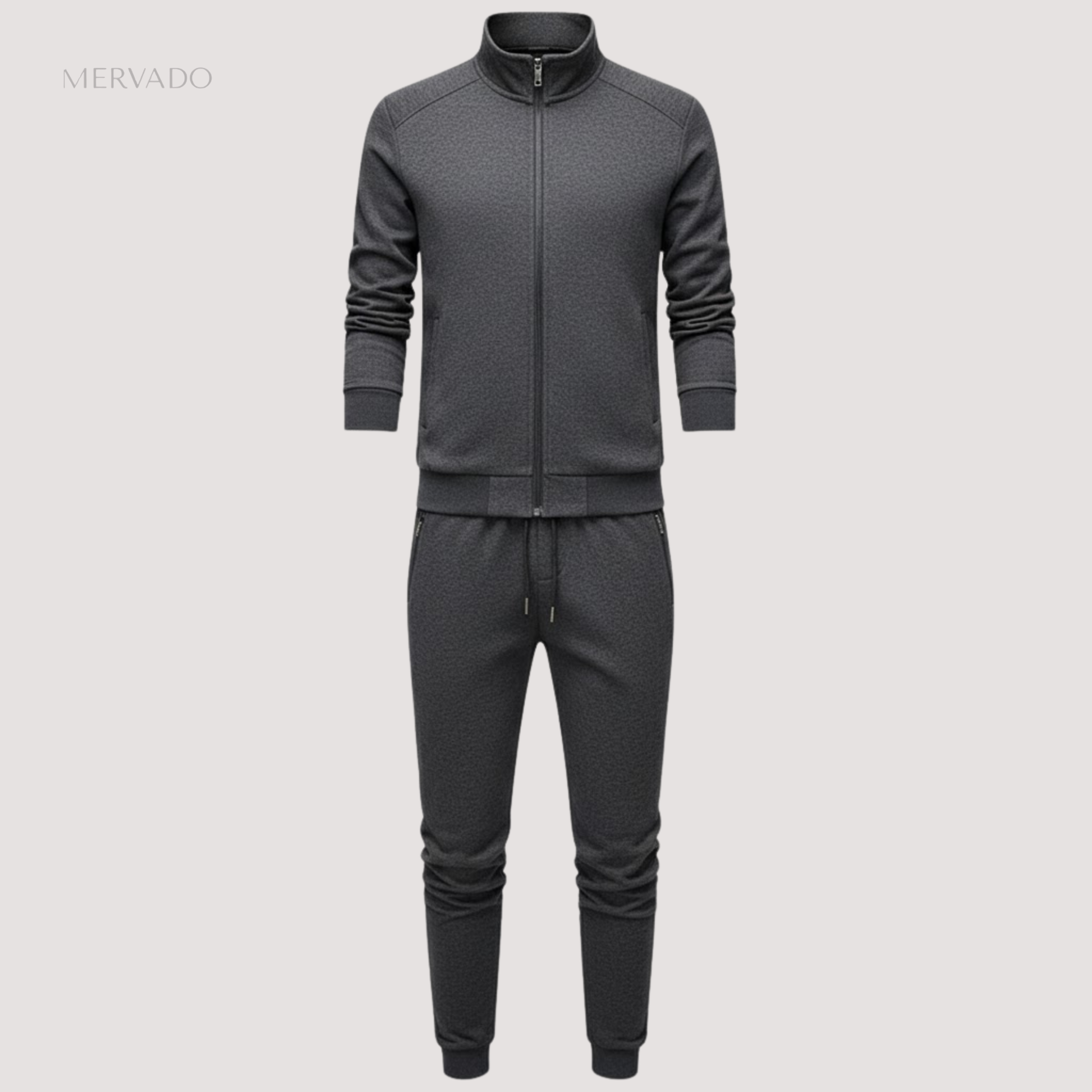 Heren 2-delige joggingset – Casual trainingspak met rits voor sport en straatstijl