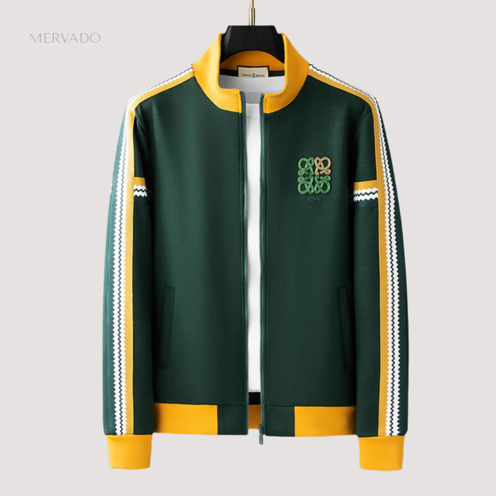 Survêtement romain de luxe pour homme | Ensemble en lycra coupe ajustée avec détails rayés