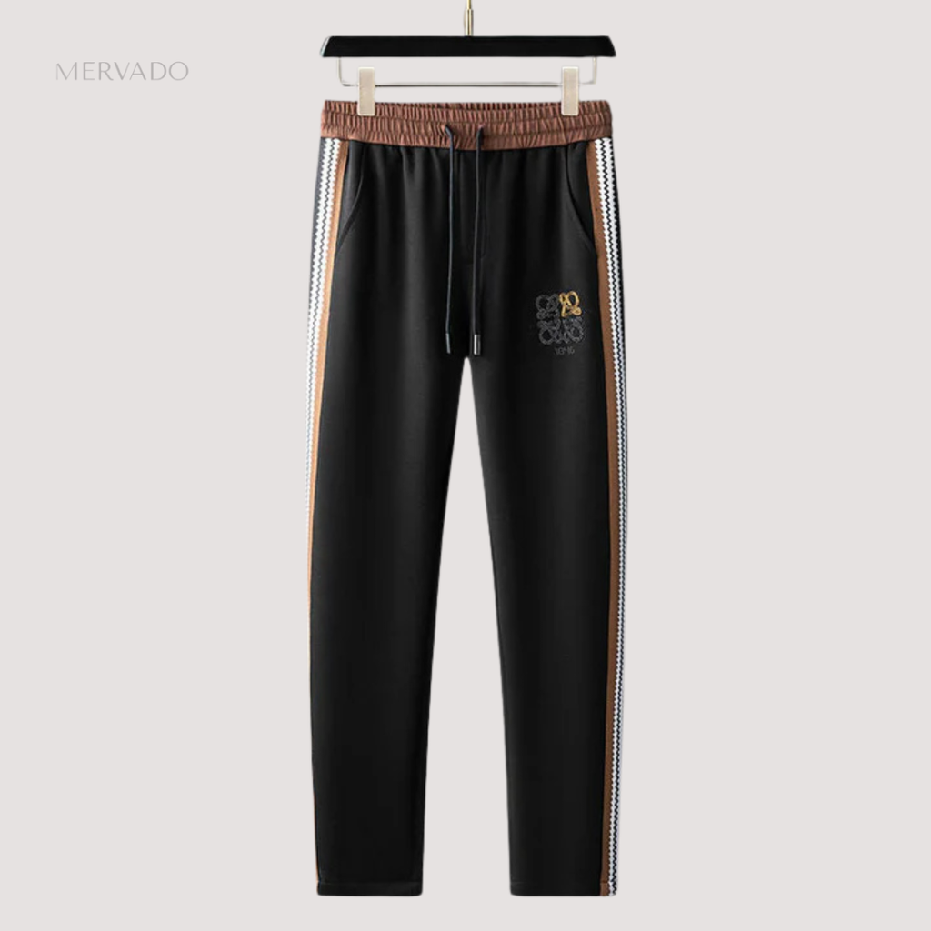 Survêtement romain de luxe pour homme | Ensemble en lycra coupe ajustée avec détails rayés