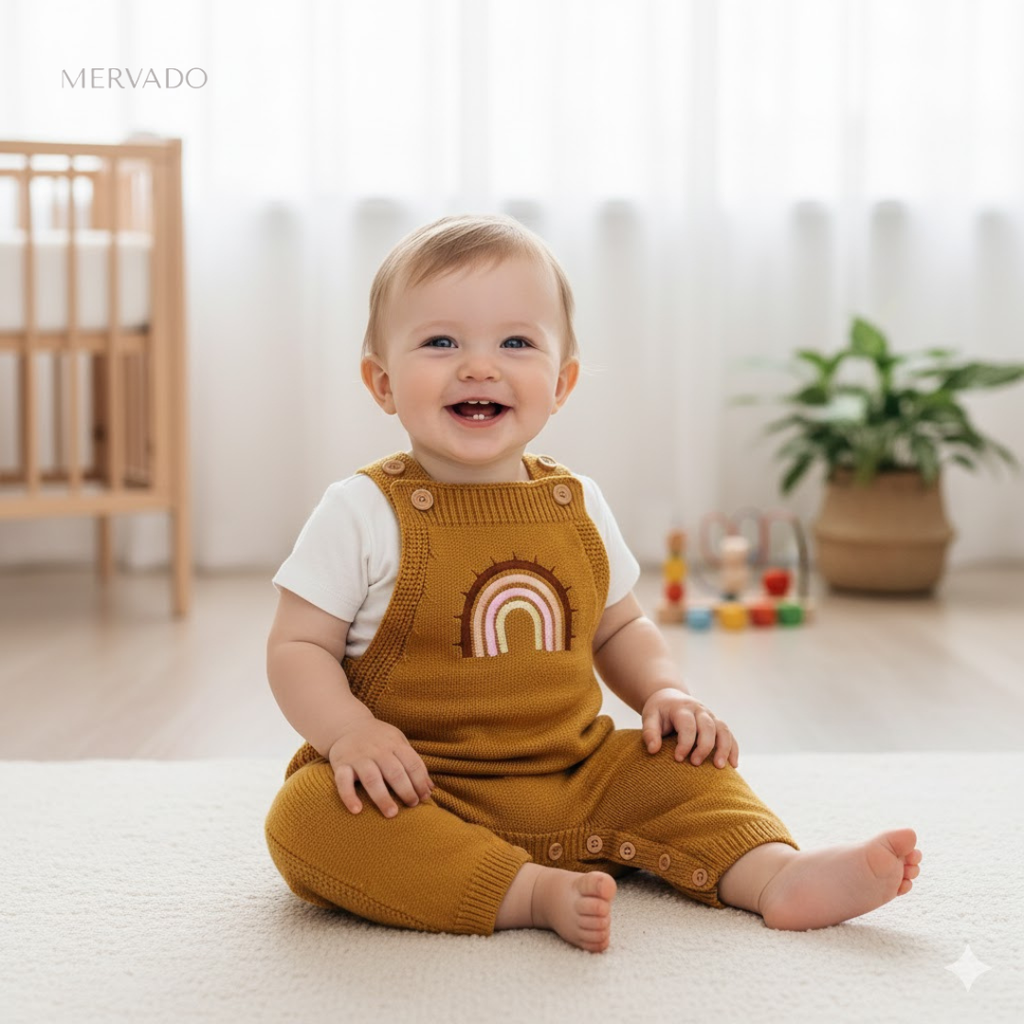 Gezellig gebreide babyjumpsuit - Zachte eendelige romper voor pasgeborenen en peuters
