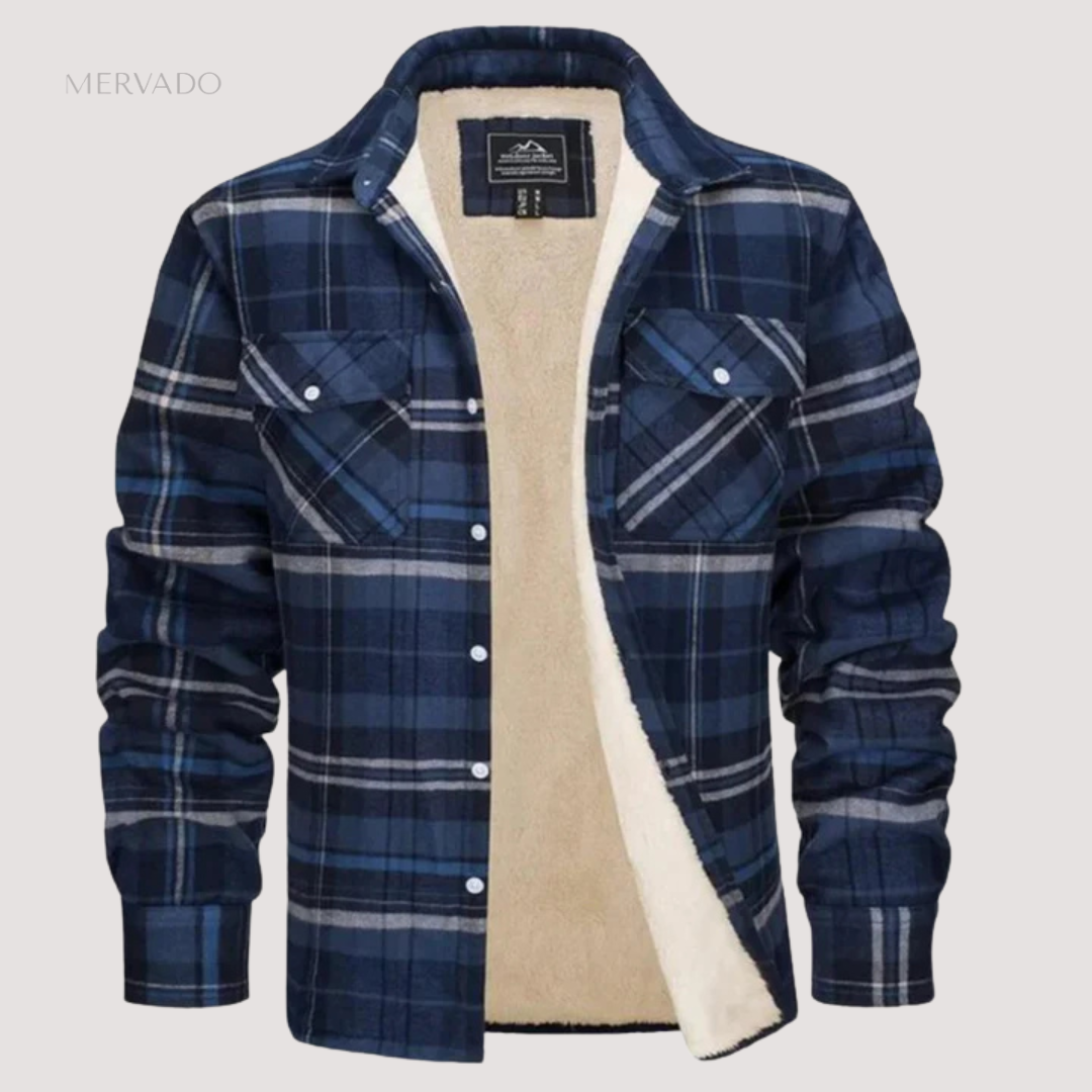 Veste d'hiver en flanelle pour homme - chemise à carreaux isolée à la coupe classique