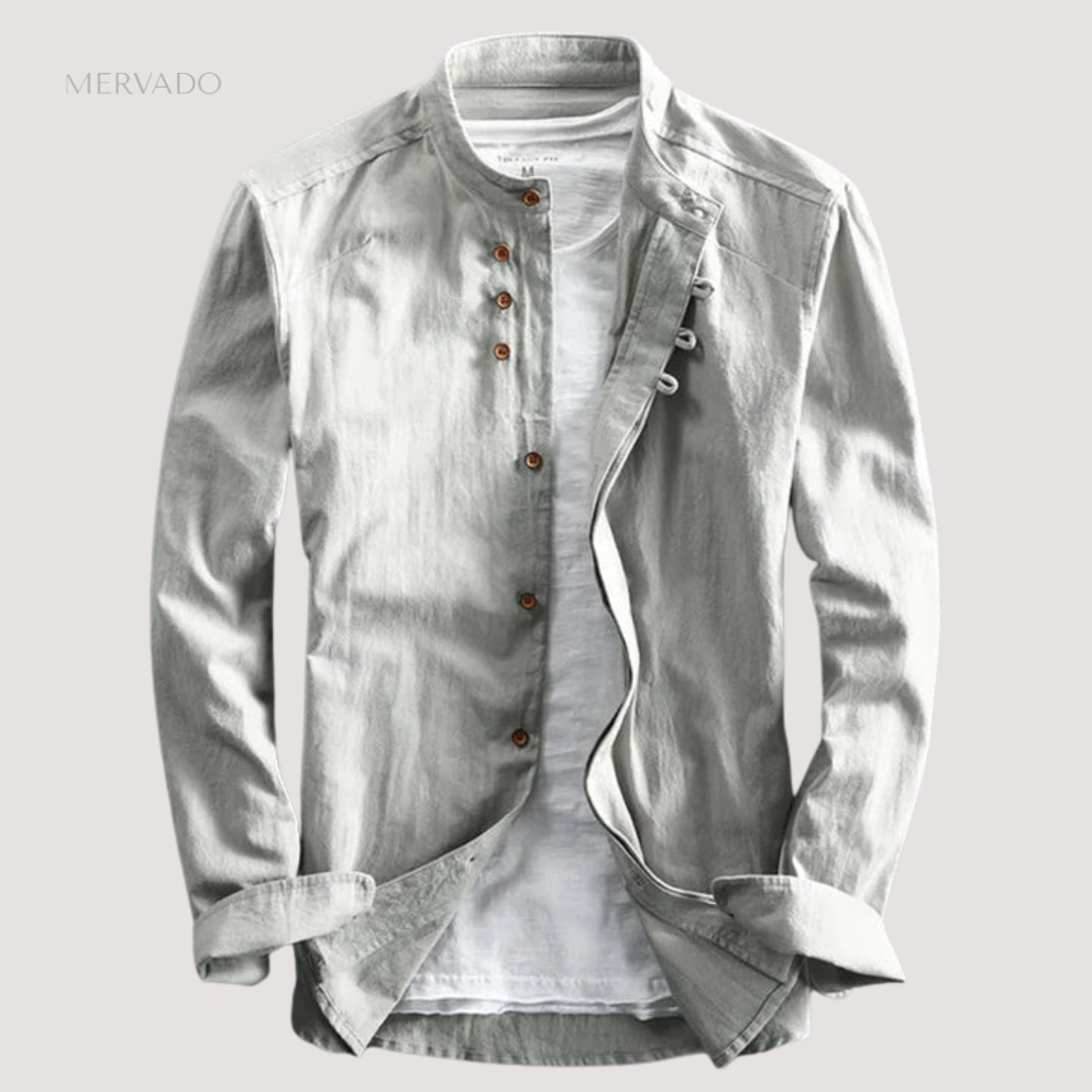 Chemise à boutons pour homme - Modèle intemporel à manches longues