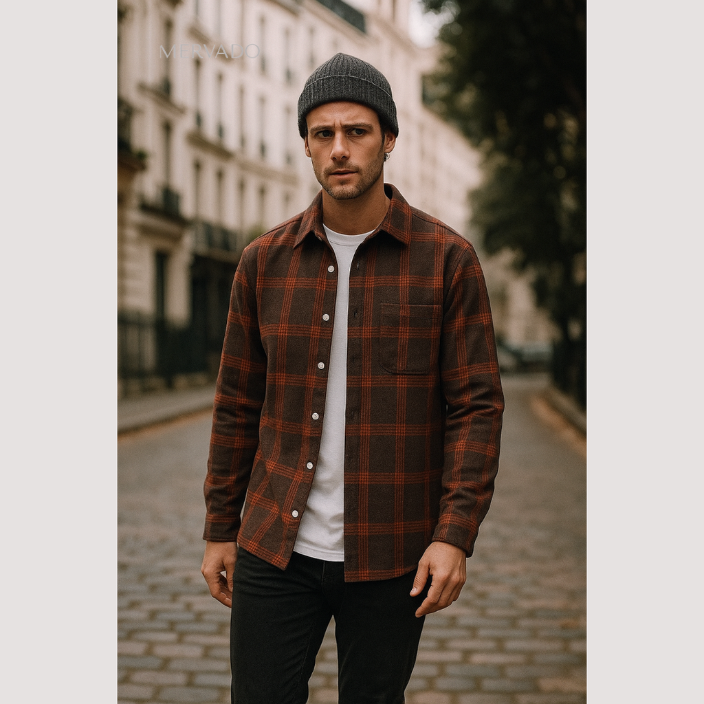 Chemise décontractée à boutons pour homme - coupe légère et manches longues