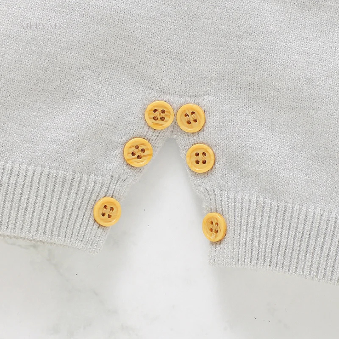 Baby romper met zeemansthema – gebreide mouw-eendelig