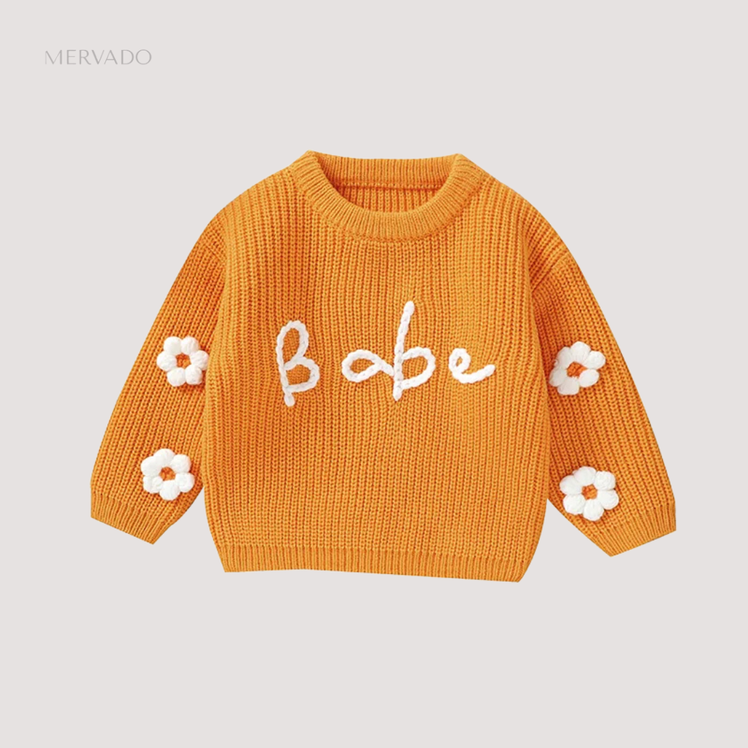 Zachte handgemaakte gehaakte babyjas - schattige warme trui voor meisjes