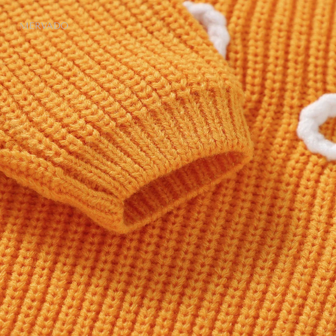 Zachte handgemaakte gehaakte babyjas - schattige warme trui voor meisjes