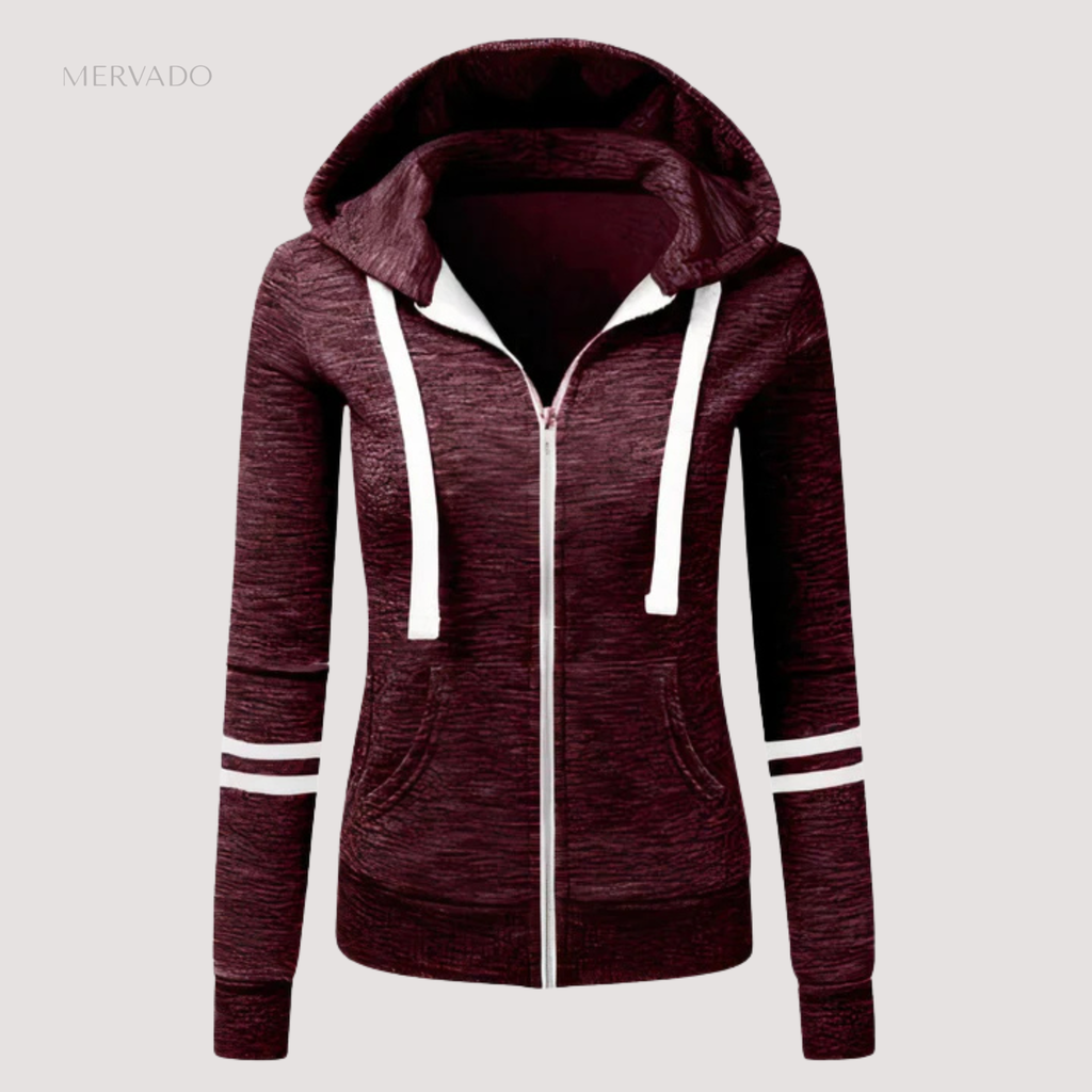Dames hoodie met rits – Zachte sweatshirt met lange mouwen voor dagelijks comfort