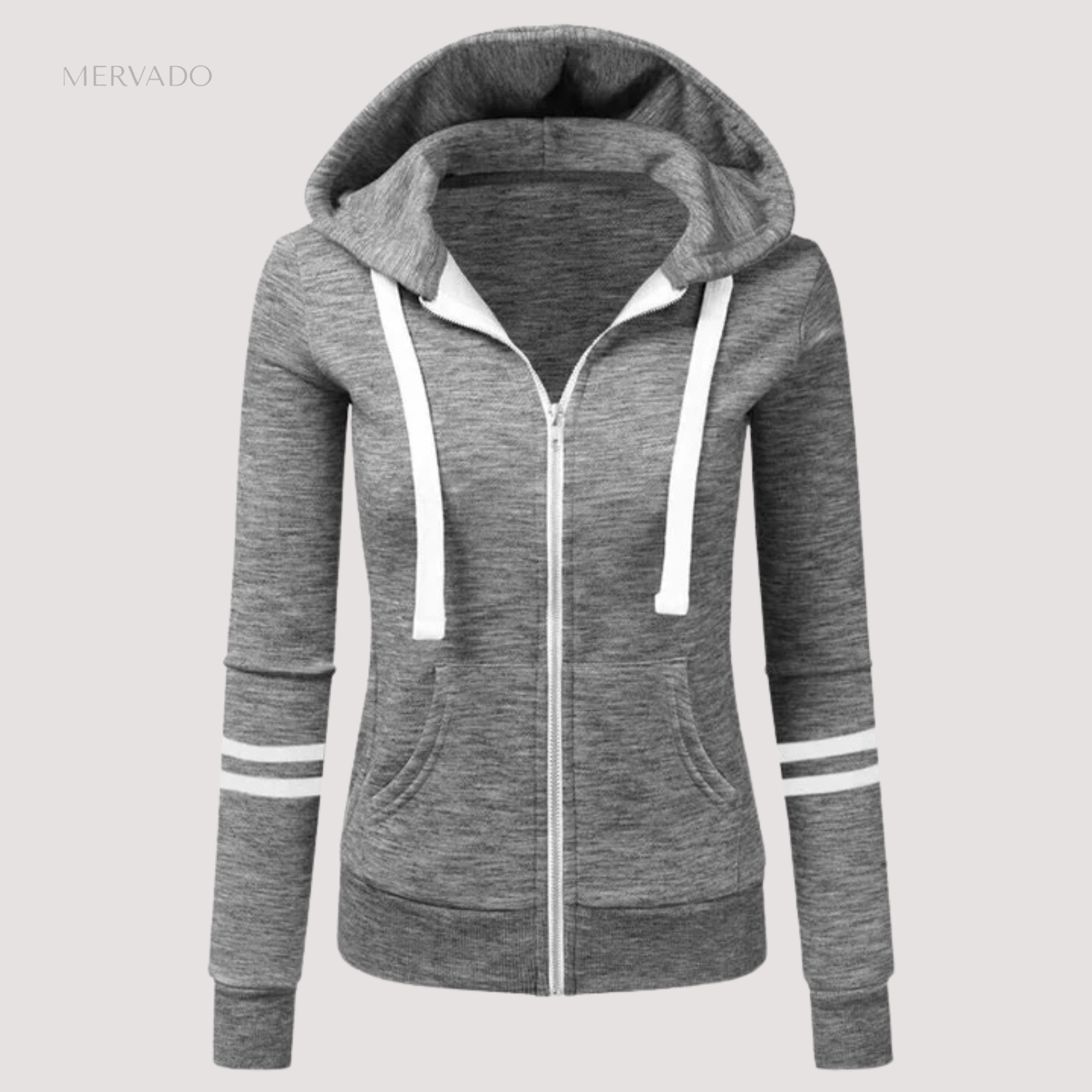 Dames hoodie met rits – Zachte sweatshirt met lange mouwen voor dagelijks comfort