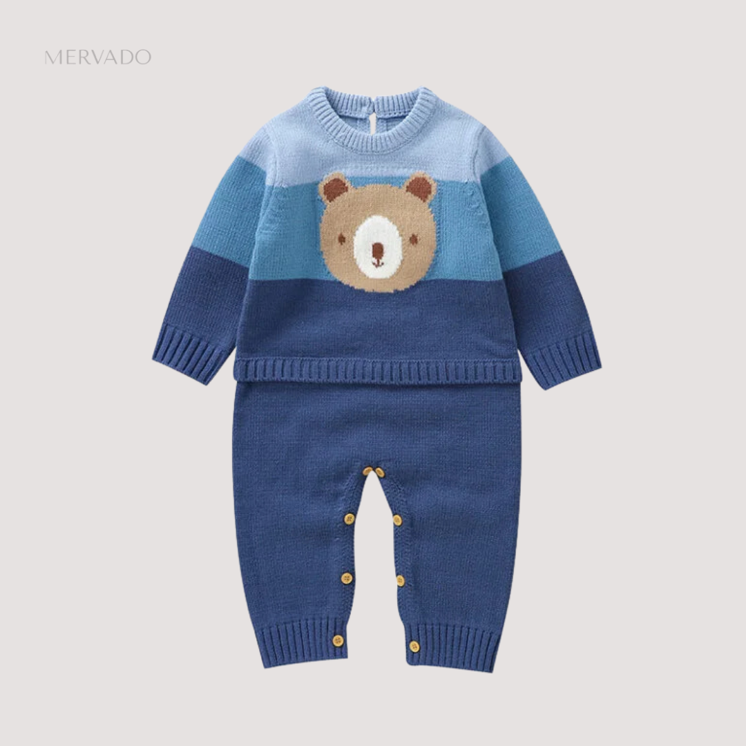 Gezellige Baby Bear Jumpsuit – Warme fleece romper voor comfort in de herfst en winter