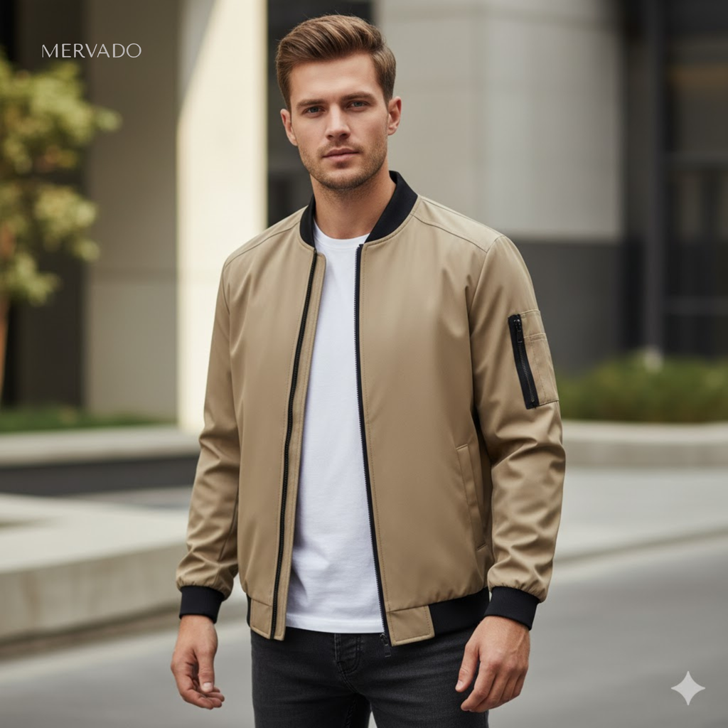 Blouson aviateur zippé classique pour homme – le style intemporel allié au confort moderne