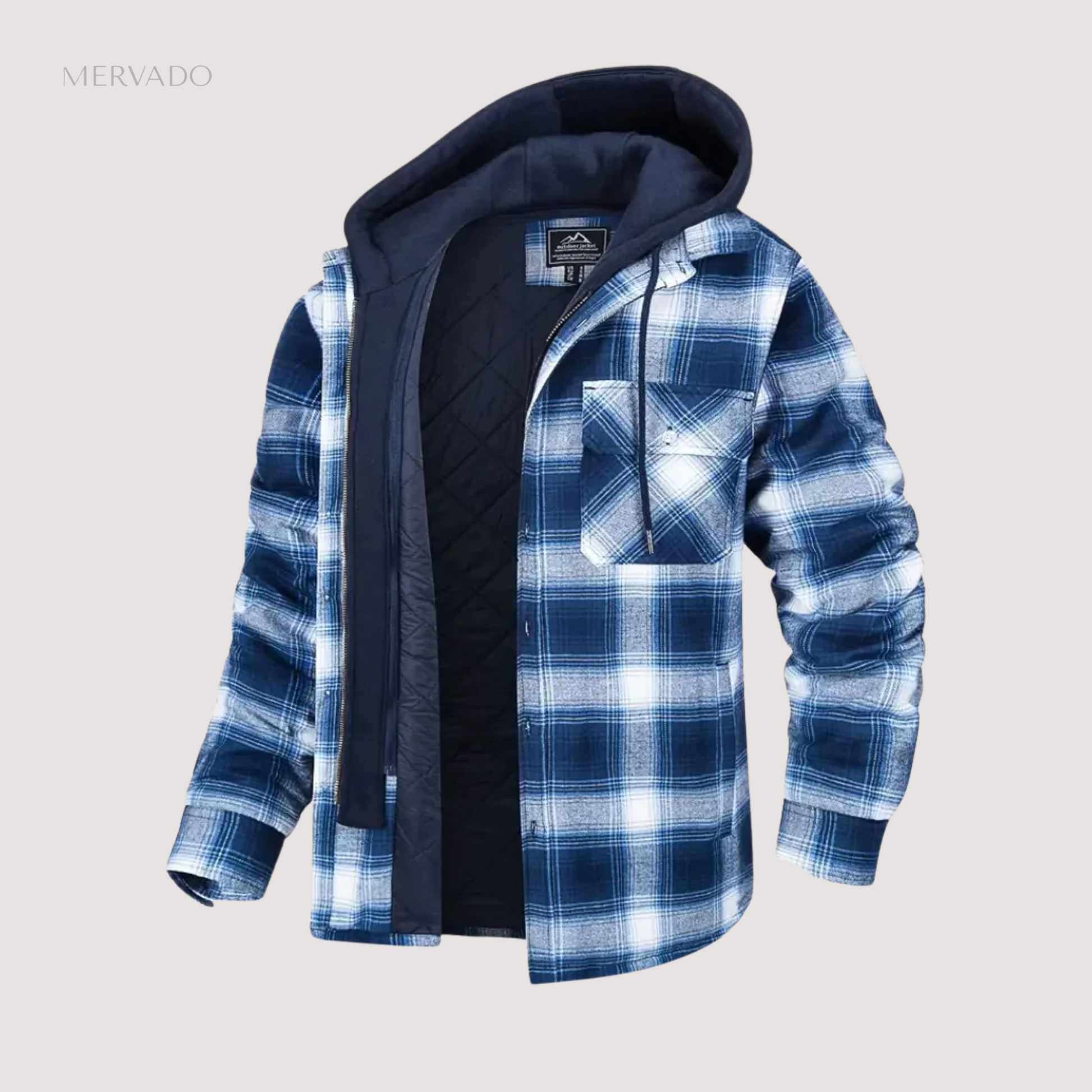 Geruite capuchonjas voor heren – Gezellige geruite winterwarmte