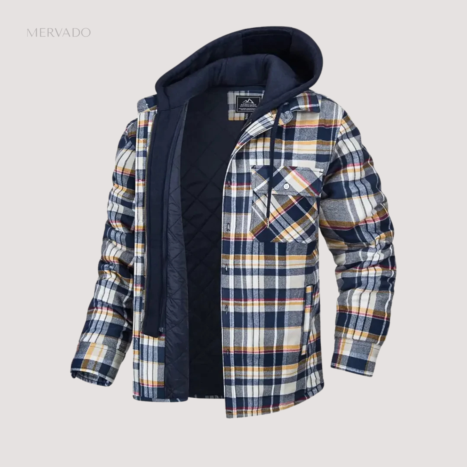 Geruite capuchonjas voor heren – Gezellige geruite winterwarmte