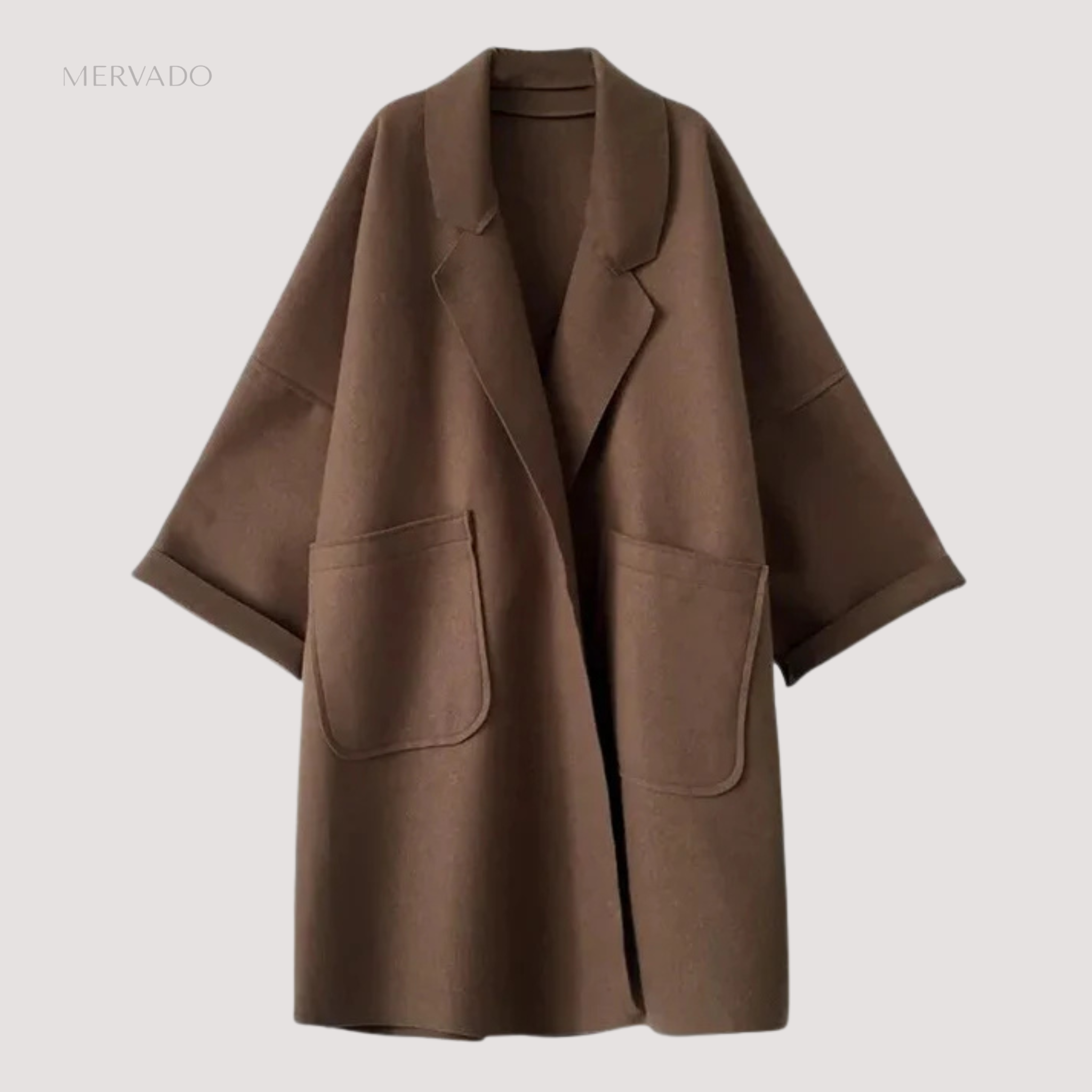 Oversized trenchcoat van wolmix voor dames - Chic winterstatement