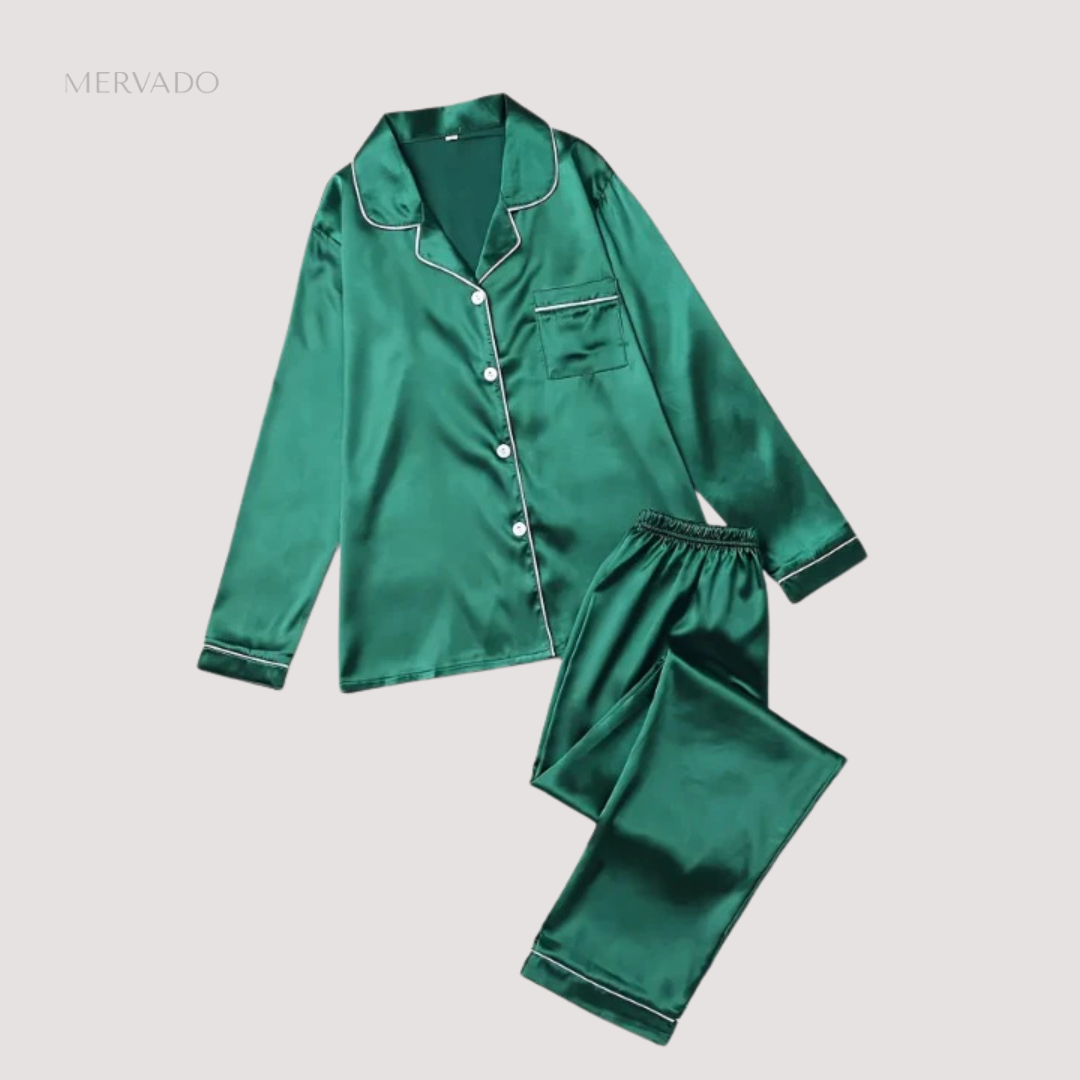 Ensemble de nuit en soie douce pour femme – Vêtement d'intérieur deux pièces léger et respirant