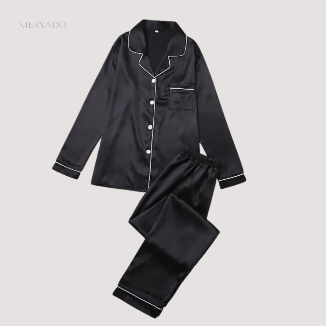 Ensemble de nuit en soie douce pour femme – Vêtement d'intérieur deux pièces léger et respirant