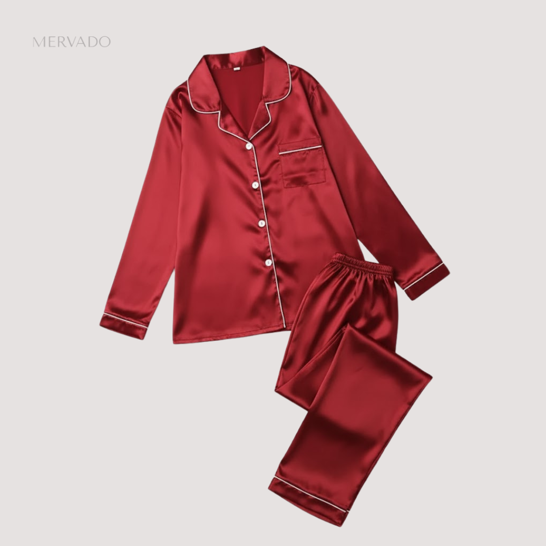 Ensemble de nuit en soie douce pour femme – Vêtement d'intérieur deux pièces léger et respirant