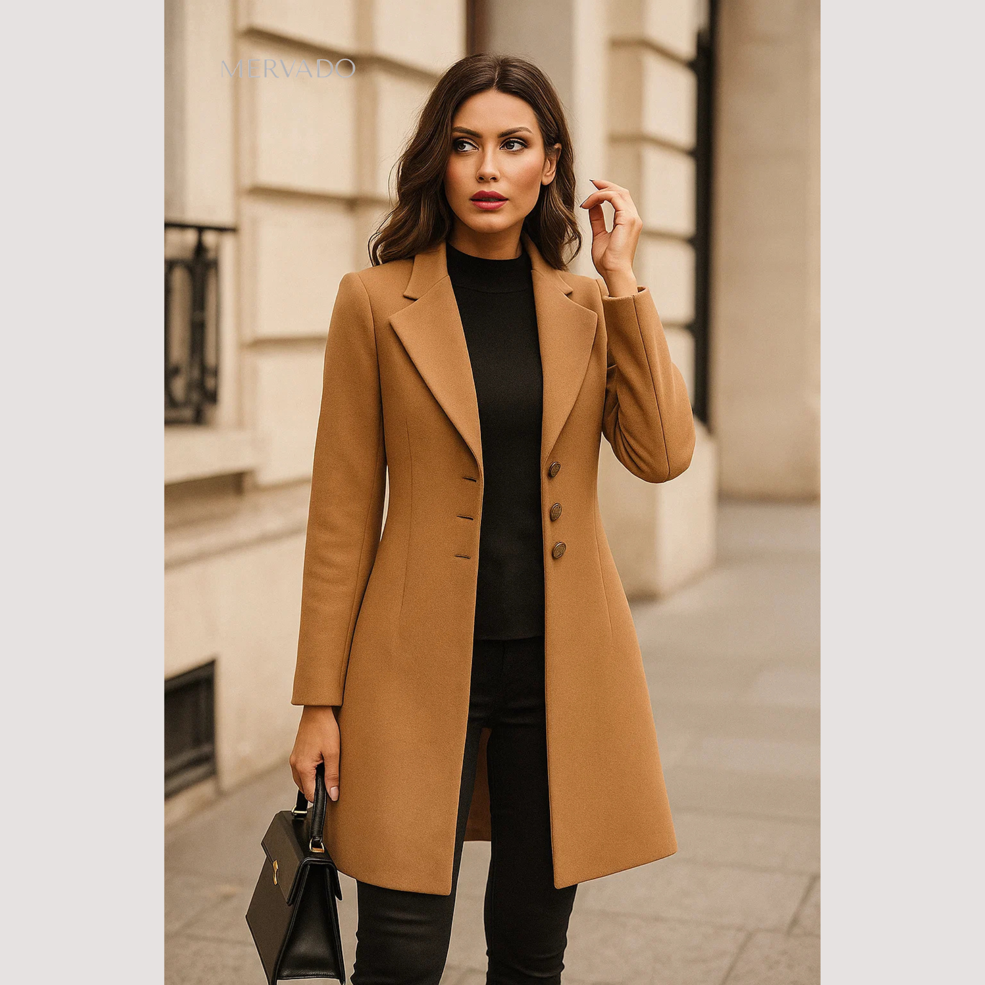 Luxe winterjas voor dames - Op maat gemaakte Italiaanse wollen elegantie
