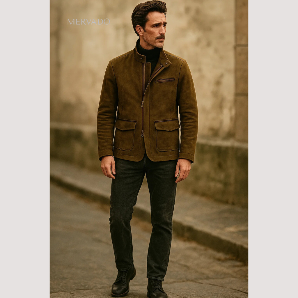 Veste en daim pour homme – Un savoir-faire haut de gamme et un style intemporel.