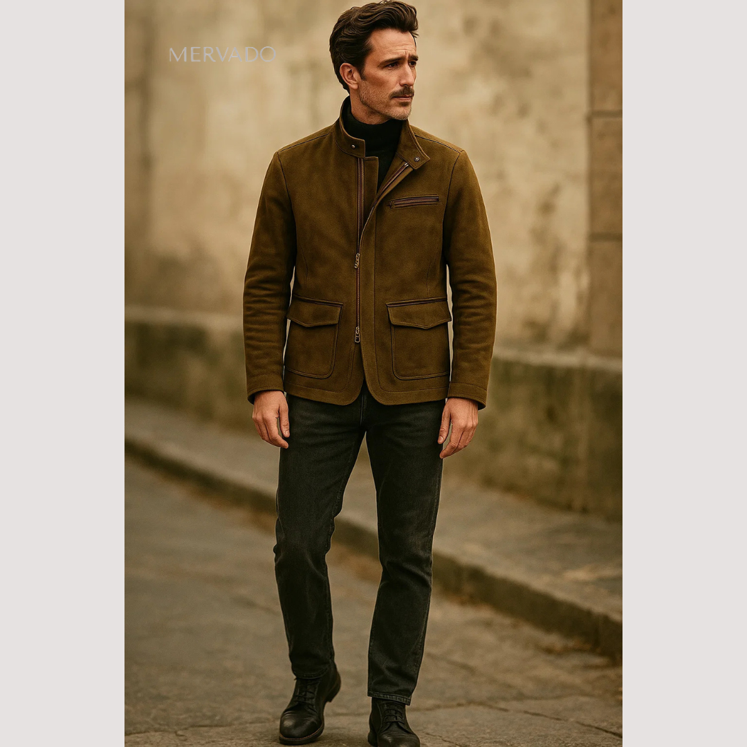 Veste en daim pour homme – Un savoir-faire haut de gamme et un style intemporel.