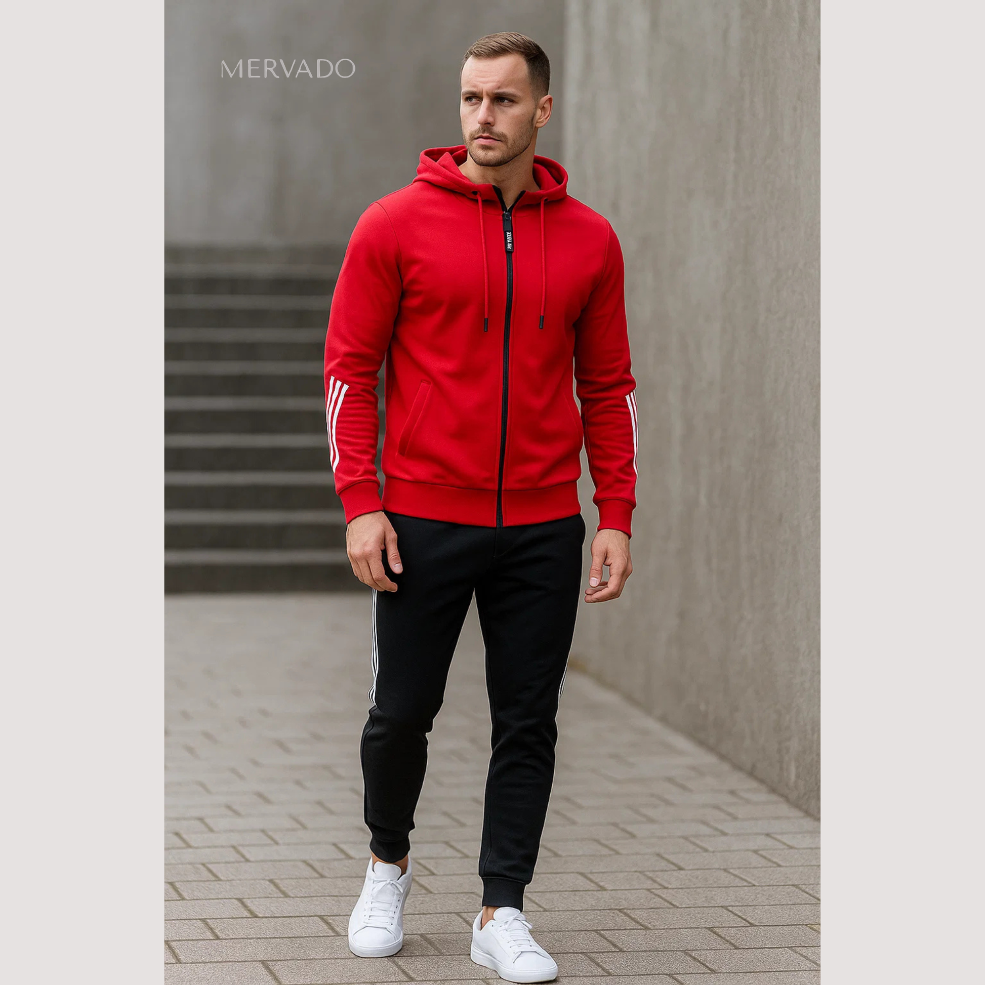 Tweedelige trainingspakset voor heren - Sportkleding met atletische pasvorm voor alle seizoenen