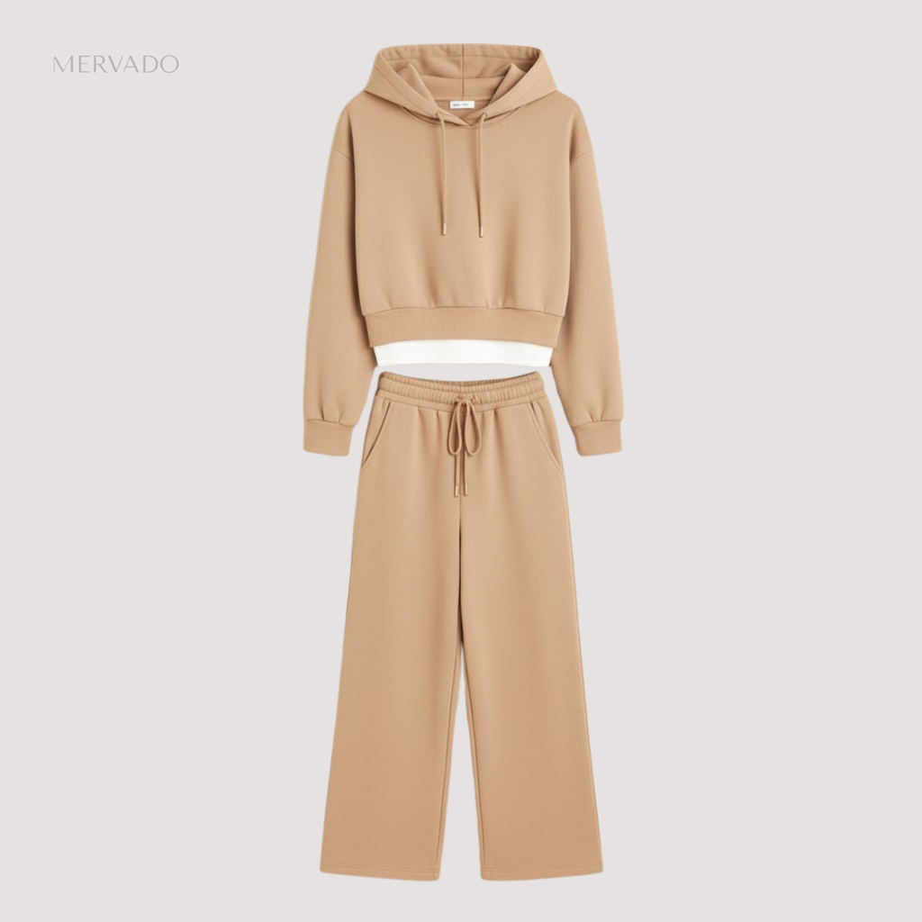 Set van hoodie en wijde broek voor dames - Klassieke, relaxte loungewear