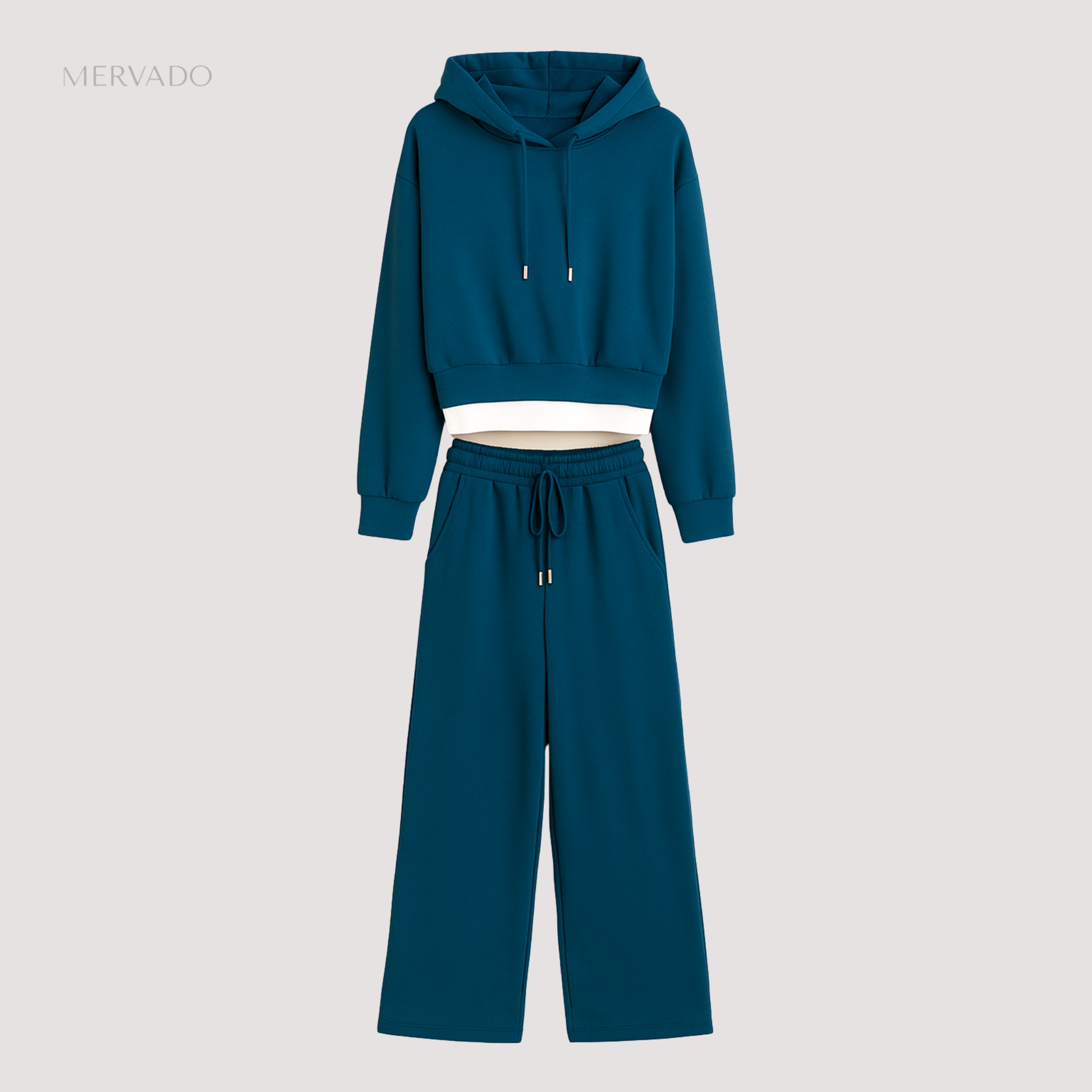 Set van hoodie en wijde broek voor dames - Klassieke, relaxte loungewear