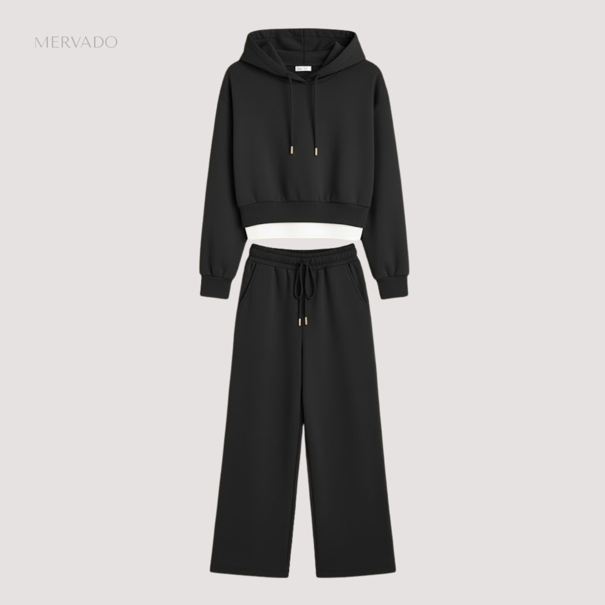 Set van hoodie en wijde broek voor dames - Klassieke, relaxte loungewear