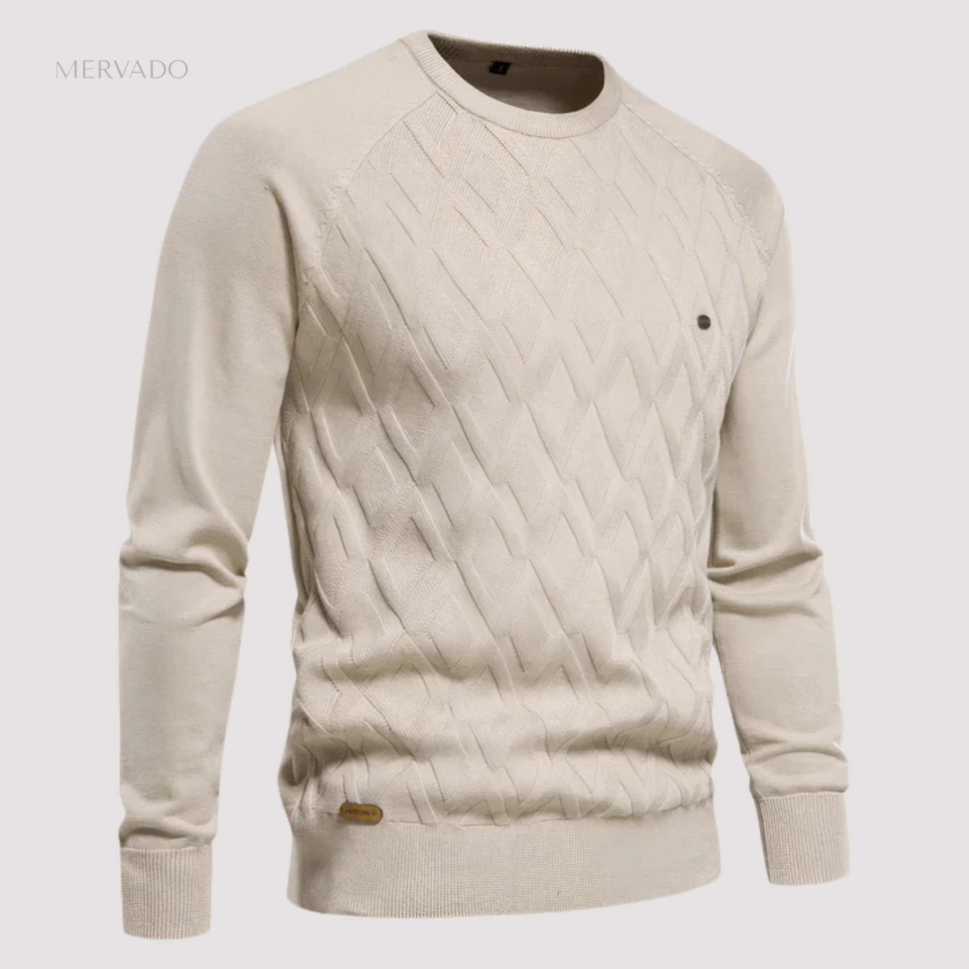 Pull homme en maille - Pull doux en mélange de coton à motif losanges