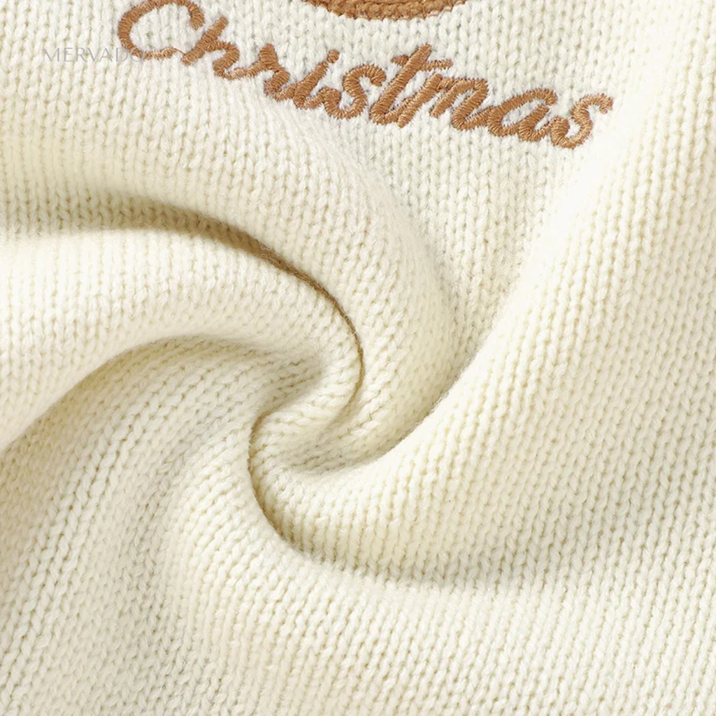 Feestelijke rendier baby romper - geborduurd gebreide mouwloze jumpsuit